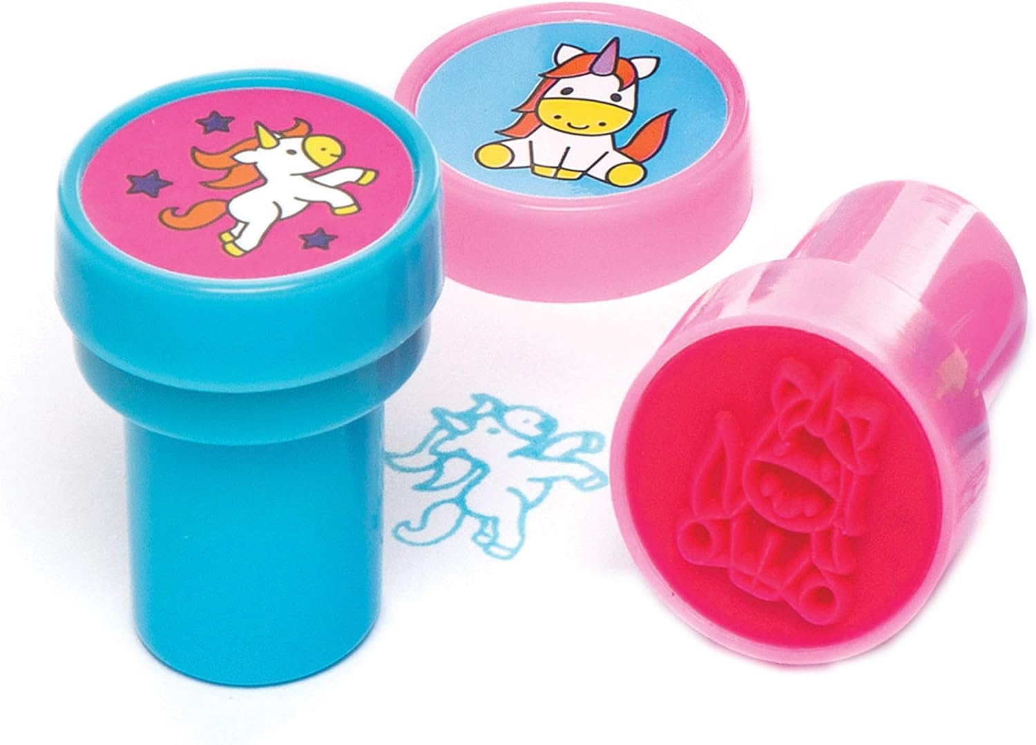 Baker Ross Rainbow Unicorn Self-Inking Stampers - Pack of 10 Assorted Designs for Arts & Crafts