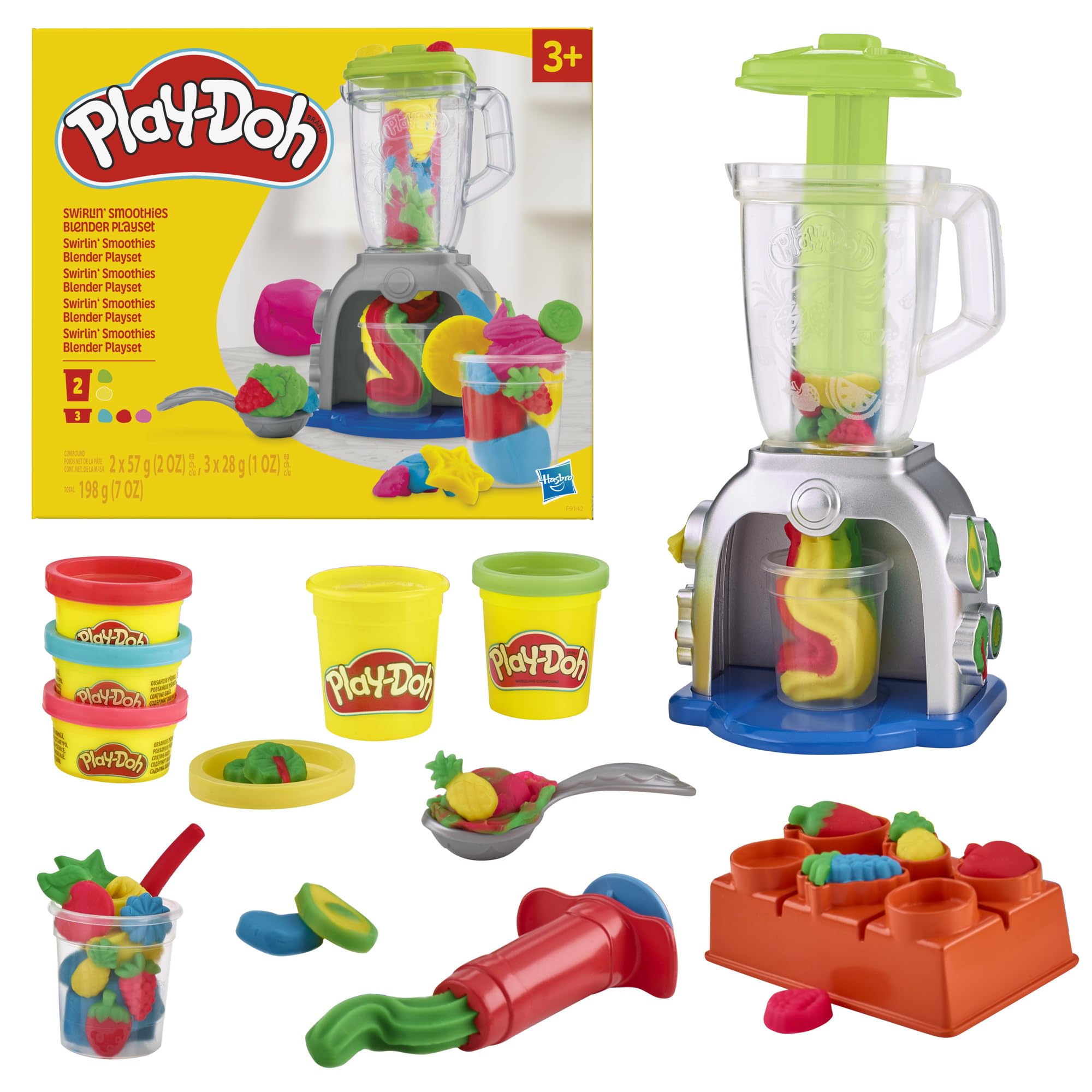 Play-Doh Swirlin' Smoothies Toy Blender Playset - Creative Kitchen Roleplay for Ages 3+