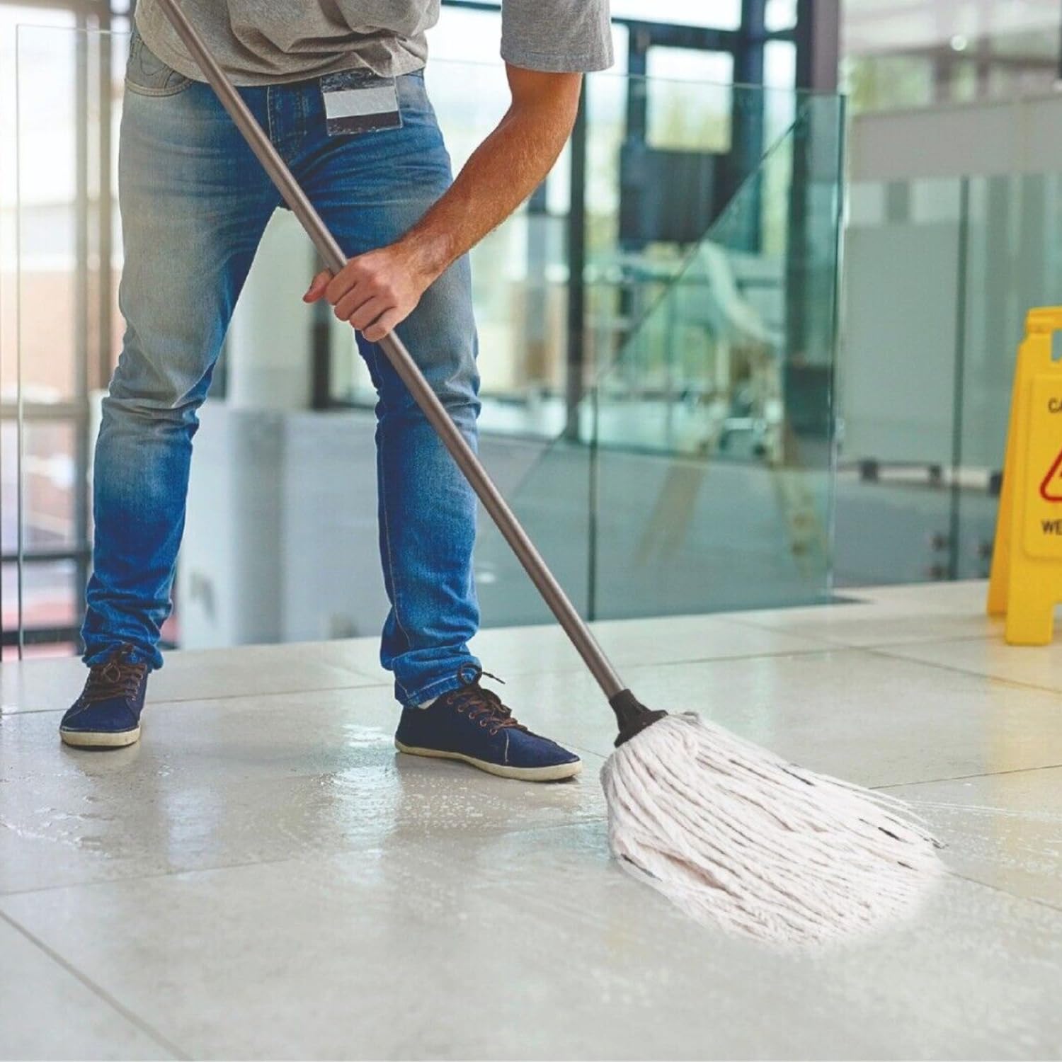 REQUISITE NEEDS 120cm Long Cotton String Floor Mop with Detachable Head and Adjustable Handle 4