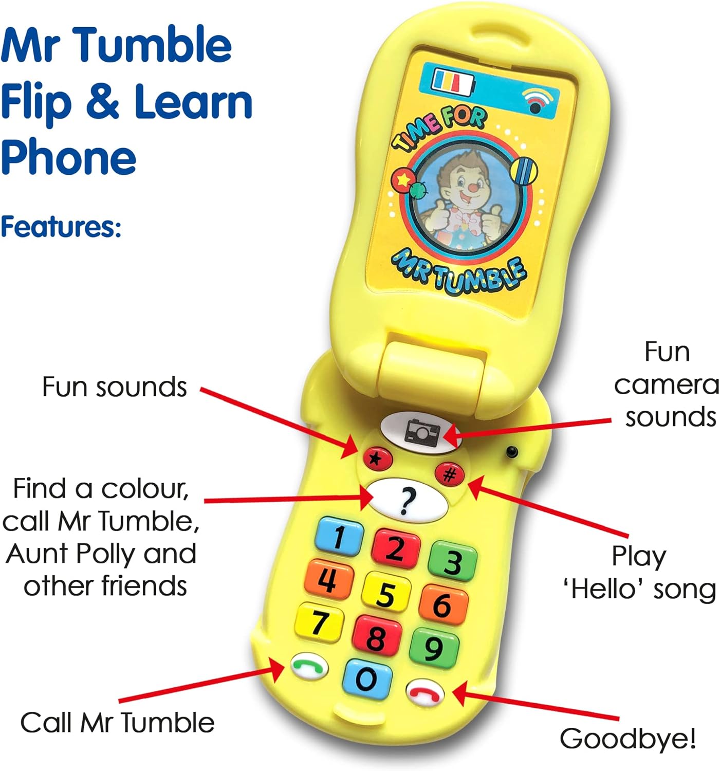Mr Tumble Something Special Flip & Learn Toy Phone - Light-Up Educational Toy for Kids 3