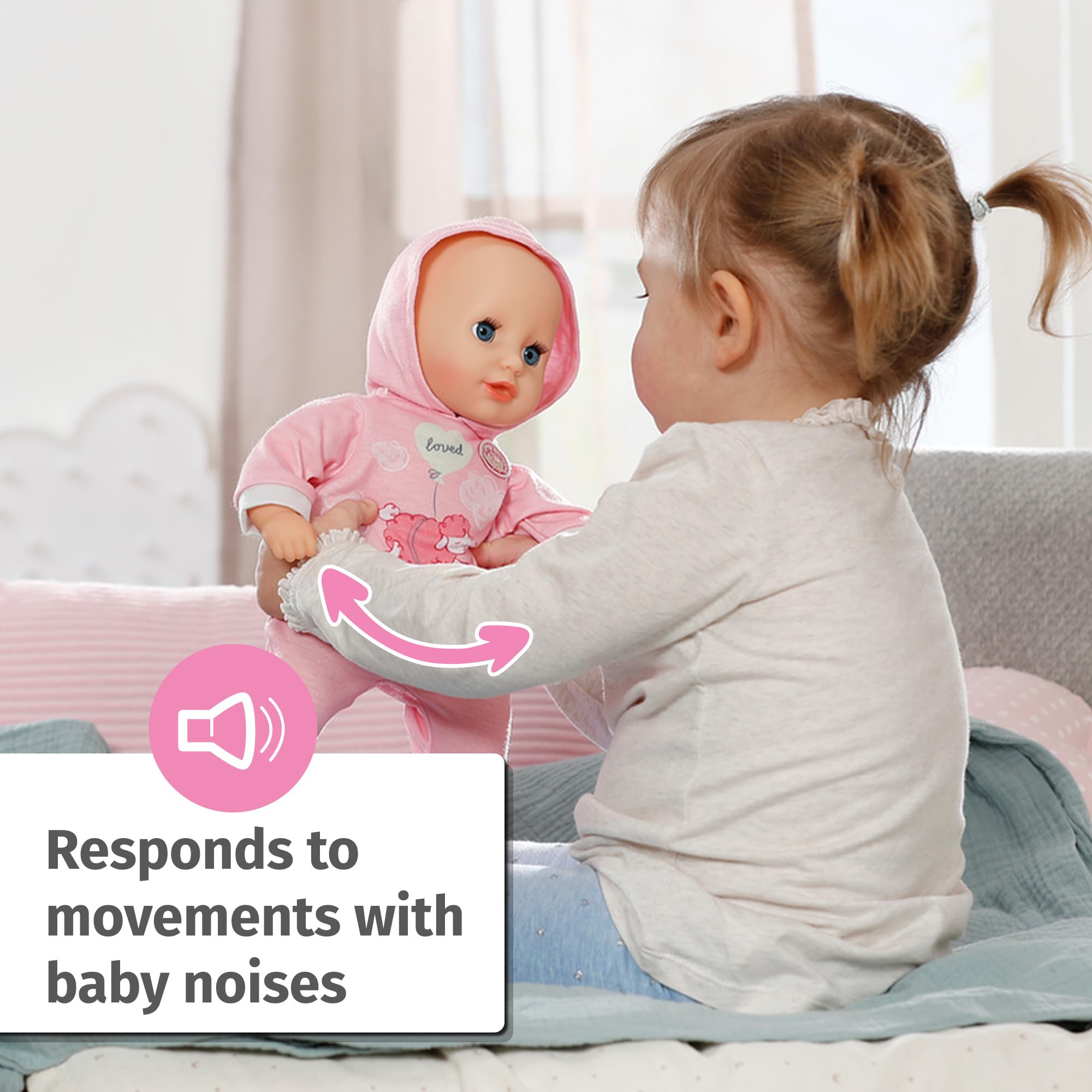 Baby Annabell Hannah Let's Play - Interactive Baby Doll with 5 Functions for Toddlers