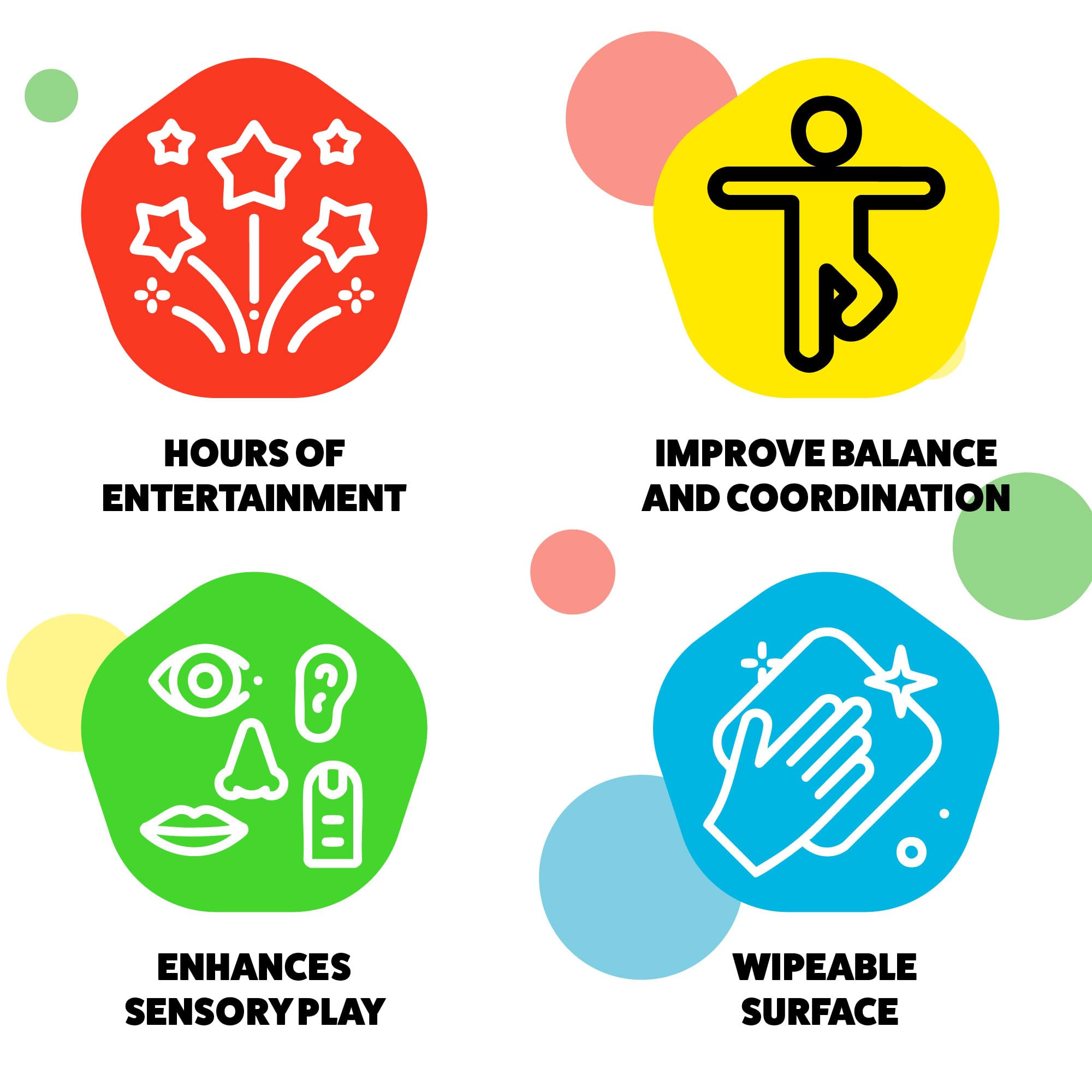 Toyrific Stepping Stones Balance Game - 8 Colourful Non-Slip Sensory Stones for Kids 3+