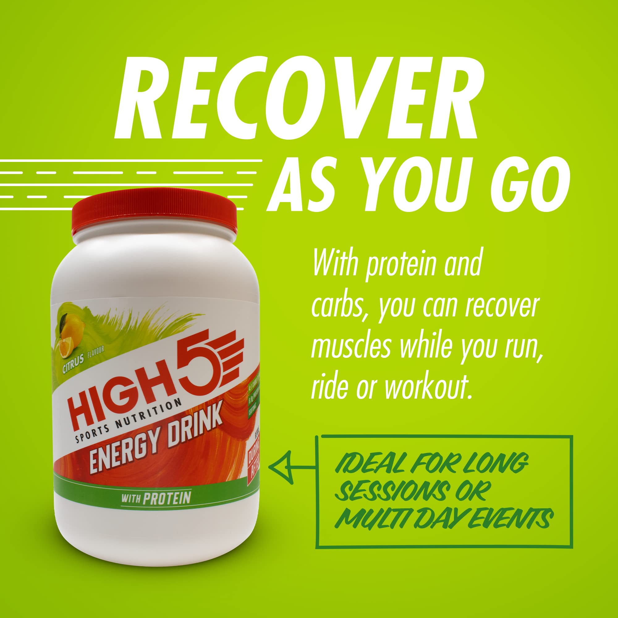 HIGH5 Energy Drink With Protein Blend of Carbohydrates, Protein & Electrolytes (Citrus, 1.6kg) 3