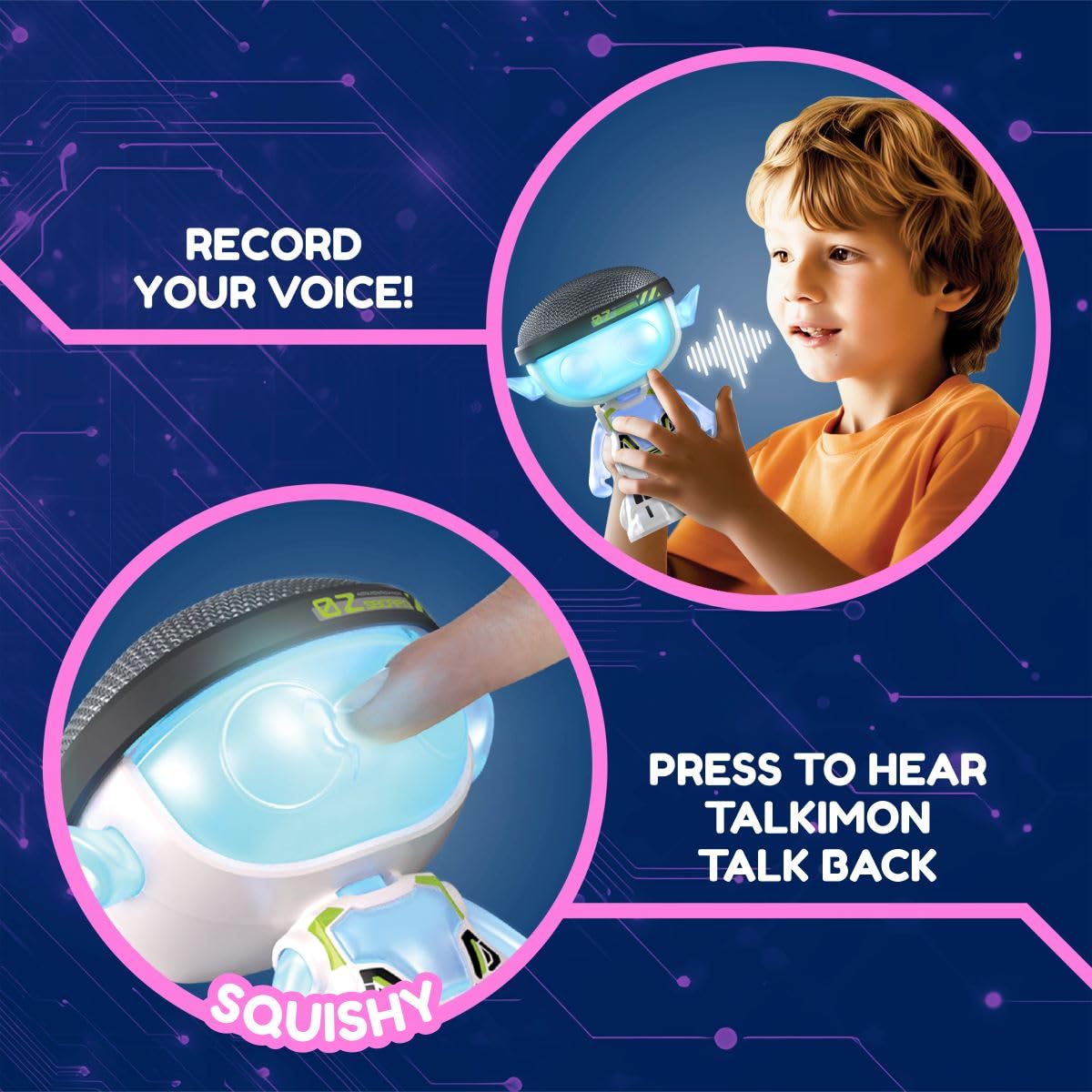 Talkimon Interactive Talkback Buddy - Voice Changer with LED Light Up Face, Sensory Toy for Kids 11