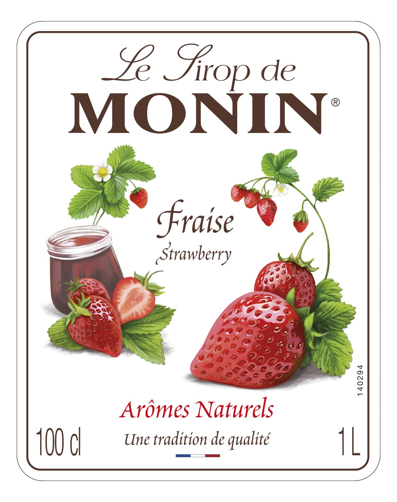Monin Premium Strawberry Syrup - 1L PET Bottle | Natural Flavours | Vegan & Allergen-Free 3