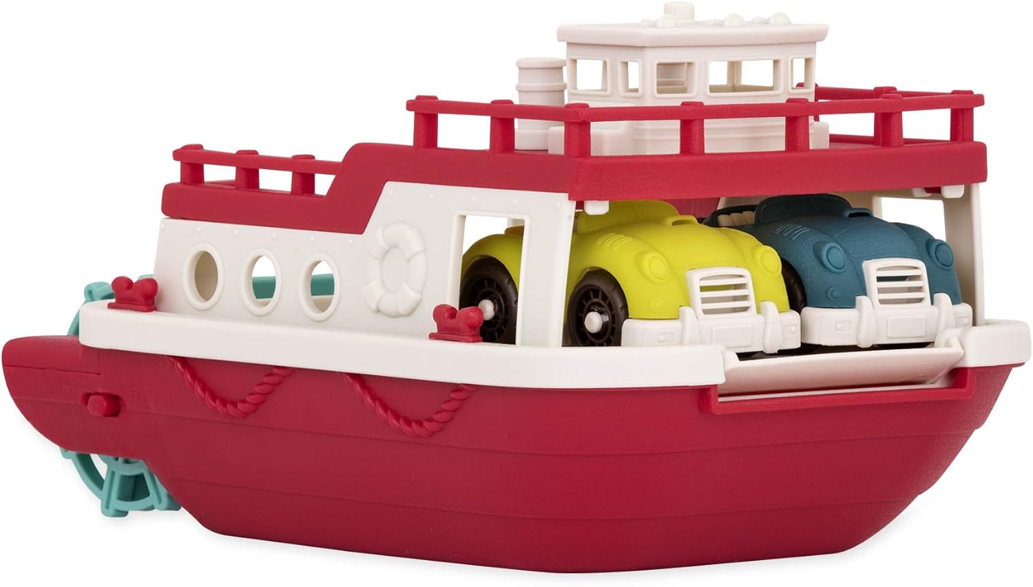 Wonder Wheels by Battat VE1059Z Ferry Floating Bath Toy Boat with Cars - Floating Playset for Toddlers 12 Months and Up 4