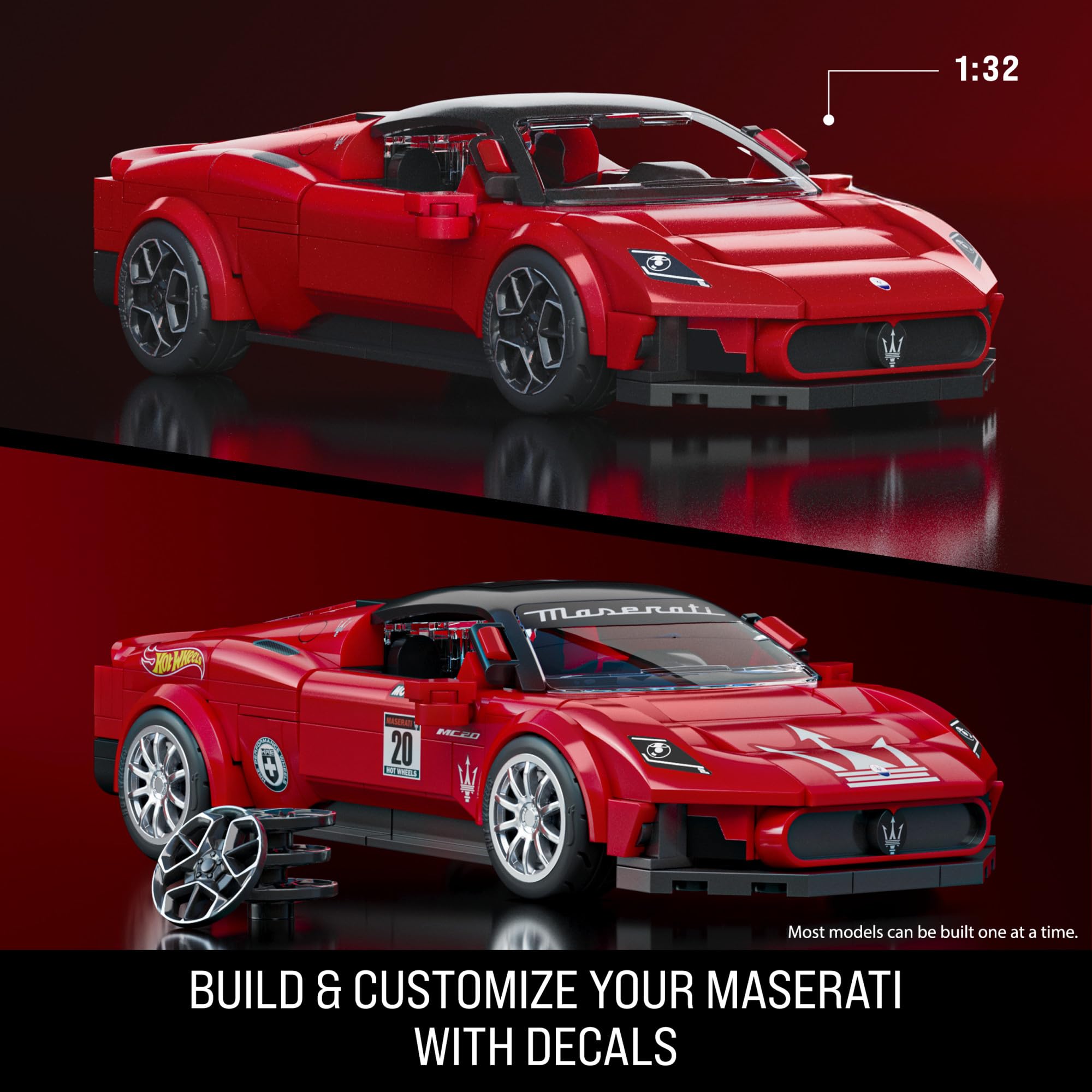 Mattel Brick Shop Hot Wheels Speed Series Maserati MC20 Building Set - 259-Piece Vehicle Model for Ages 10+ 4