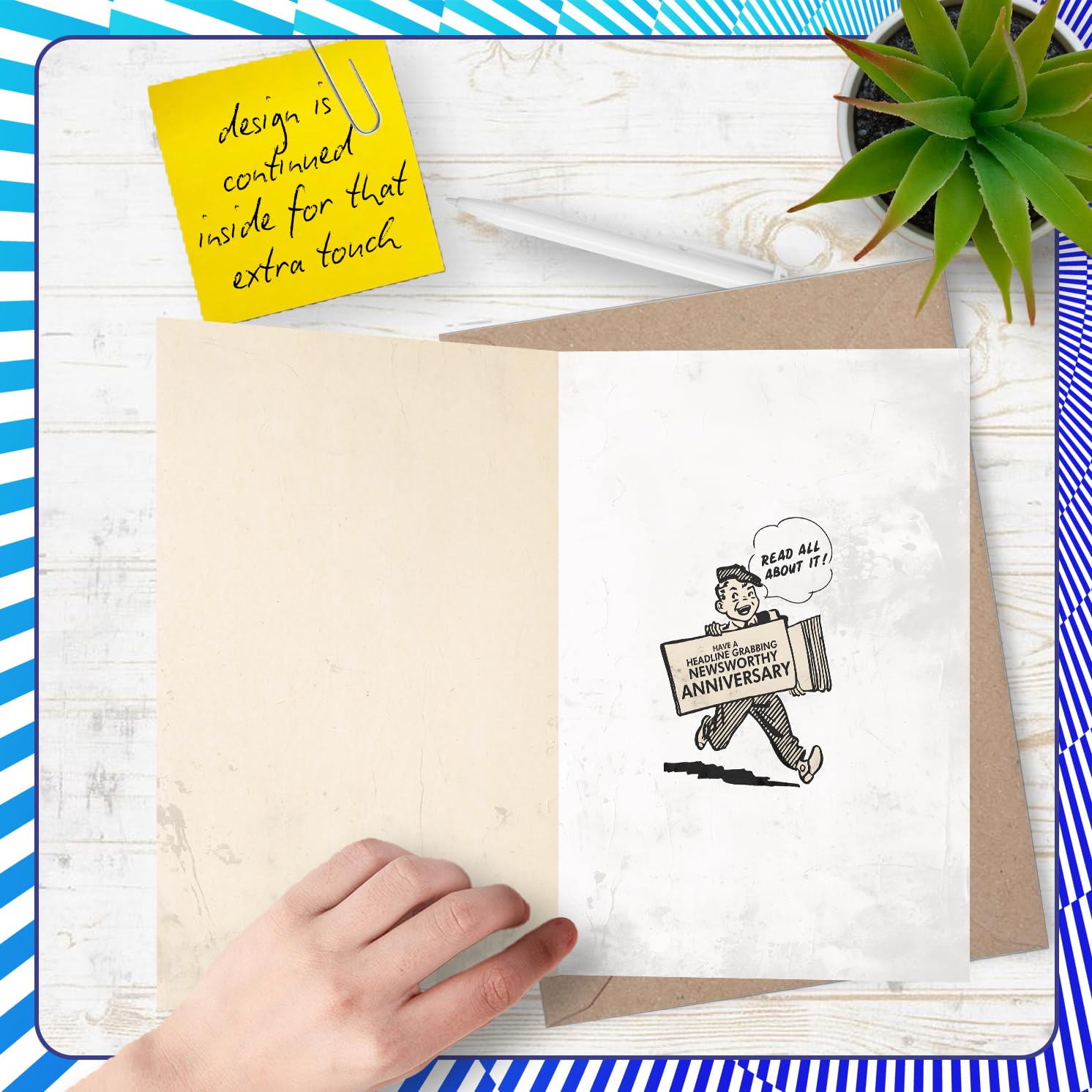 Stuff4 12th Anniversary Card for Unisex Adults - Vintage Newspaper Married in 2014 | 5x7 Inch Greeting Card 4