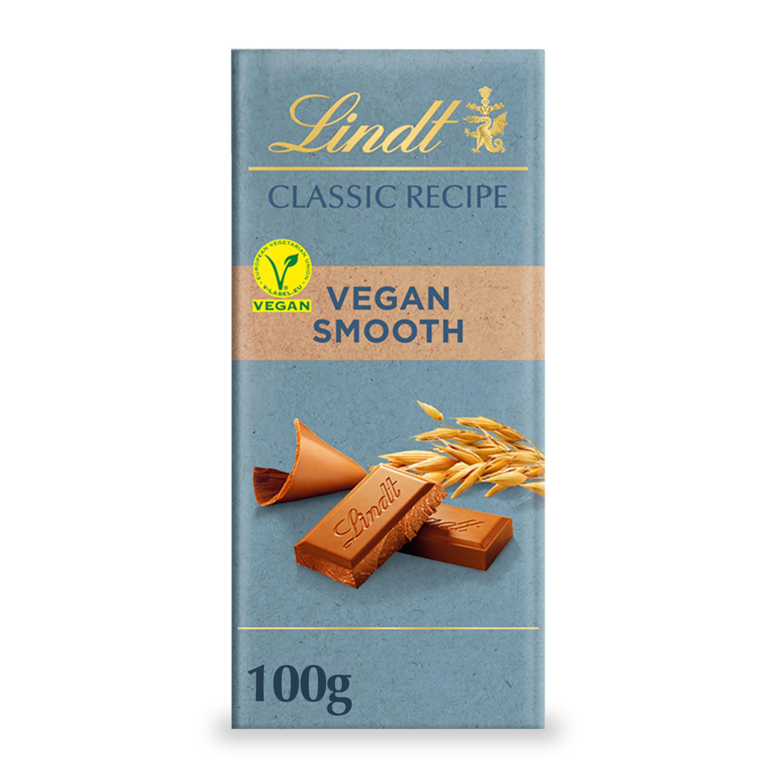 Lindt Classic Recipe Vegan Chocolate Bar, 100g - Creamy Oat Milk Chocolate with Almonds 6