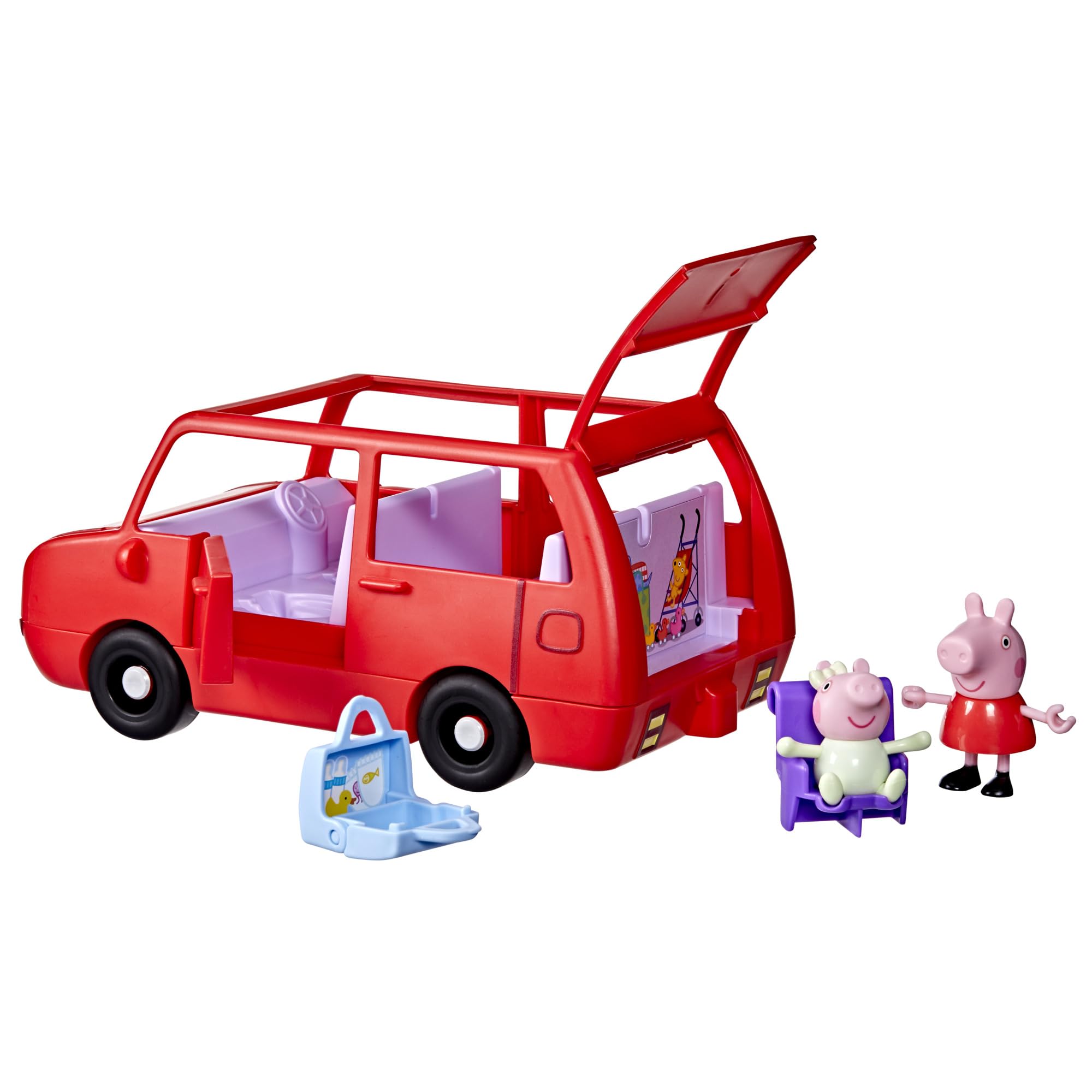 Peppa Pig Big Family Car Playset - Red Vehicle with Peppa & Baby Evie Figures