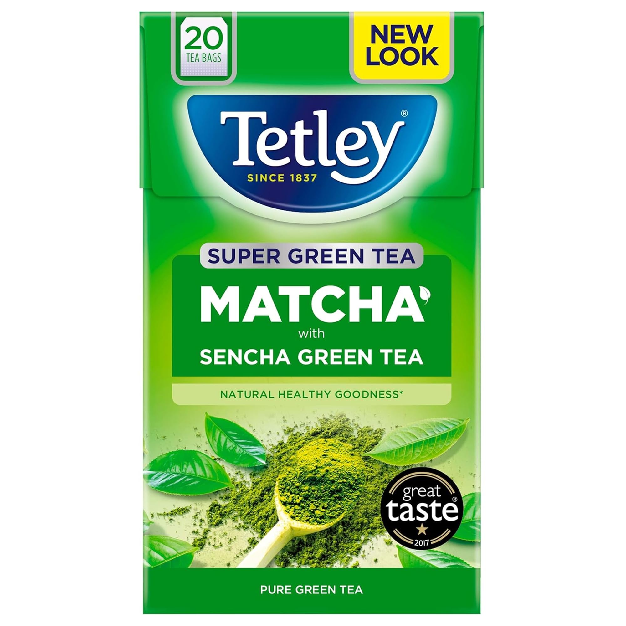 Tetley Super Green Matcha Tea Bags - Sencha & Matcha Fusion, 80 Tea Bags (4 x 20)