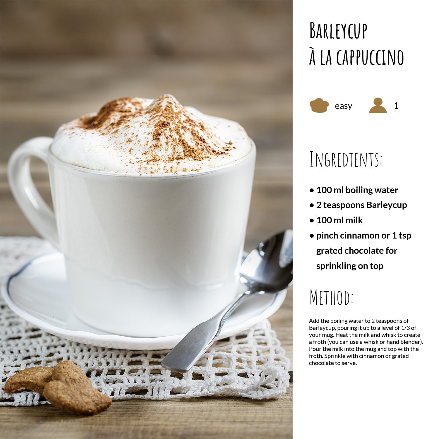 Barleycup Fibre Instant Grain Beverage 100g - High Fibre, Caffeine-Free Coffee Substitute 3