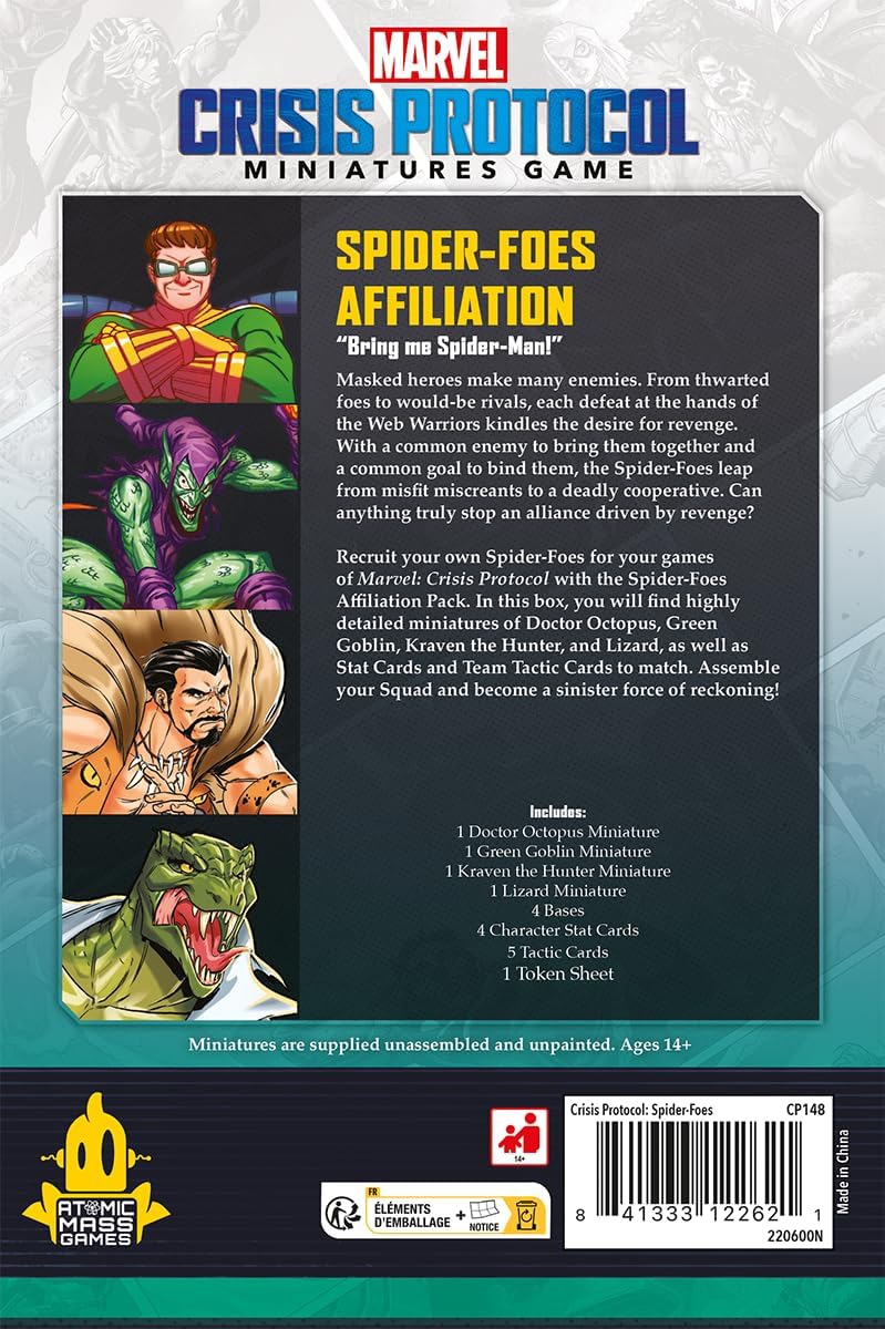 Atomic Mass Games Marvel Crisis Protocol: Spider Foes Affiliation Pack Miniatures Game (CP148) 4