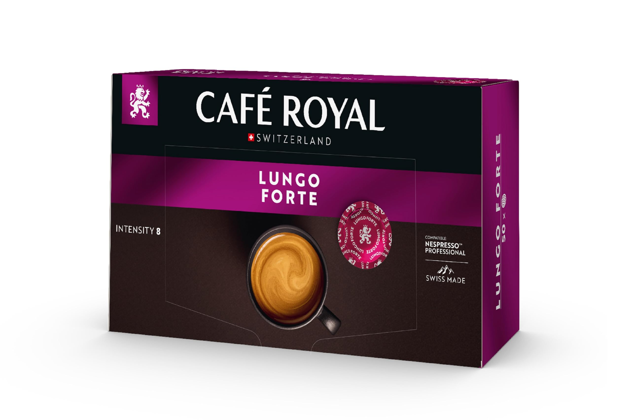 Café Royal Professional Pads, Lungo Forte, 50 Pods, 100% Arabica, Compatible with Nespresso Professional Machines