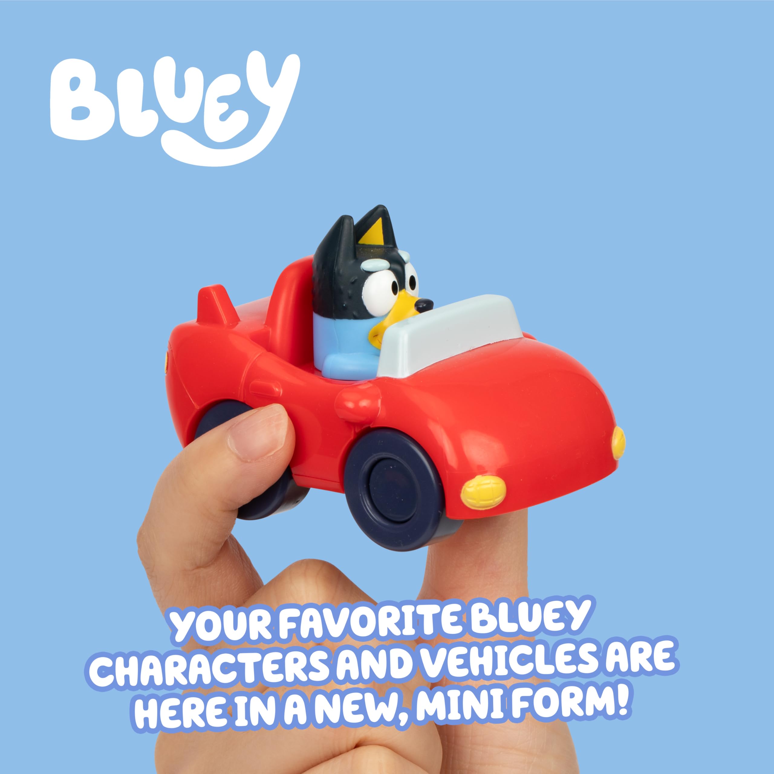 Bluey Mini Racers Set - 4 Popular Vehicles | Free-Rolling Wheels | Ages 3+ 2