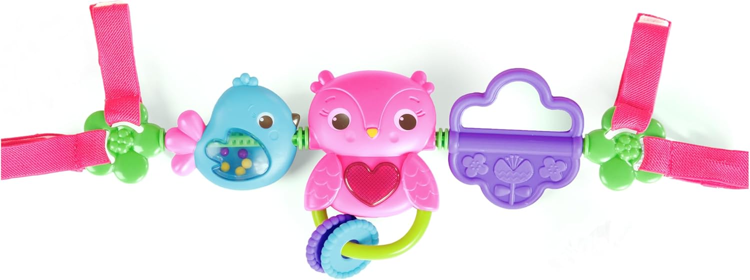 Bright Starts Busy Birdies Carrier Toy Bar - Musical Take-Along with Lights & Activities