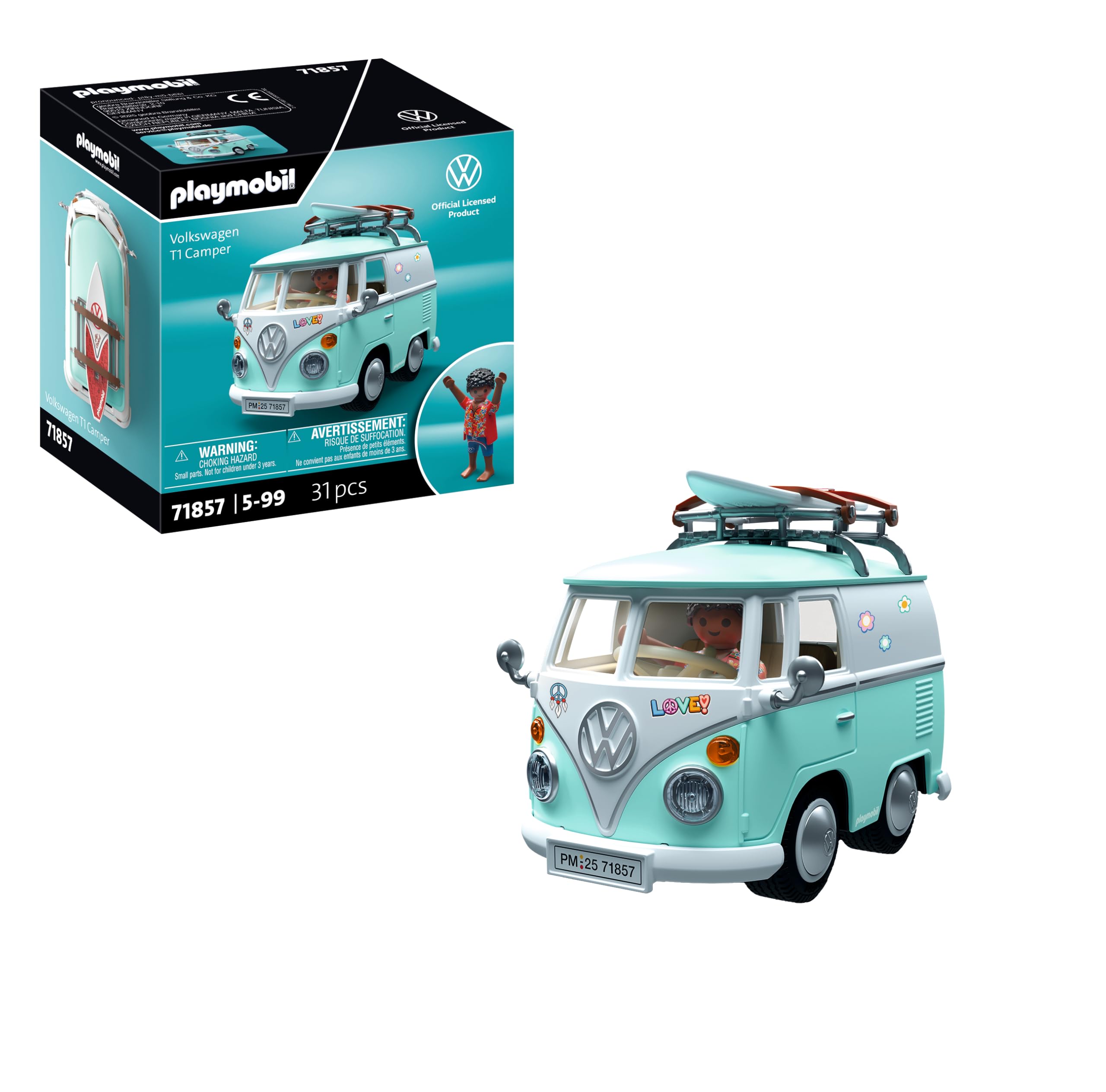 Playmobil Volkswagen T1 Camper Van - Retro Vehicle Playset for Kids & Collectors