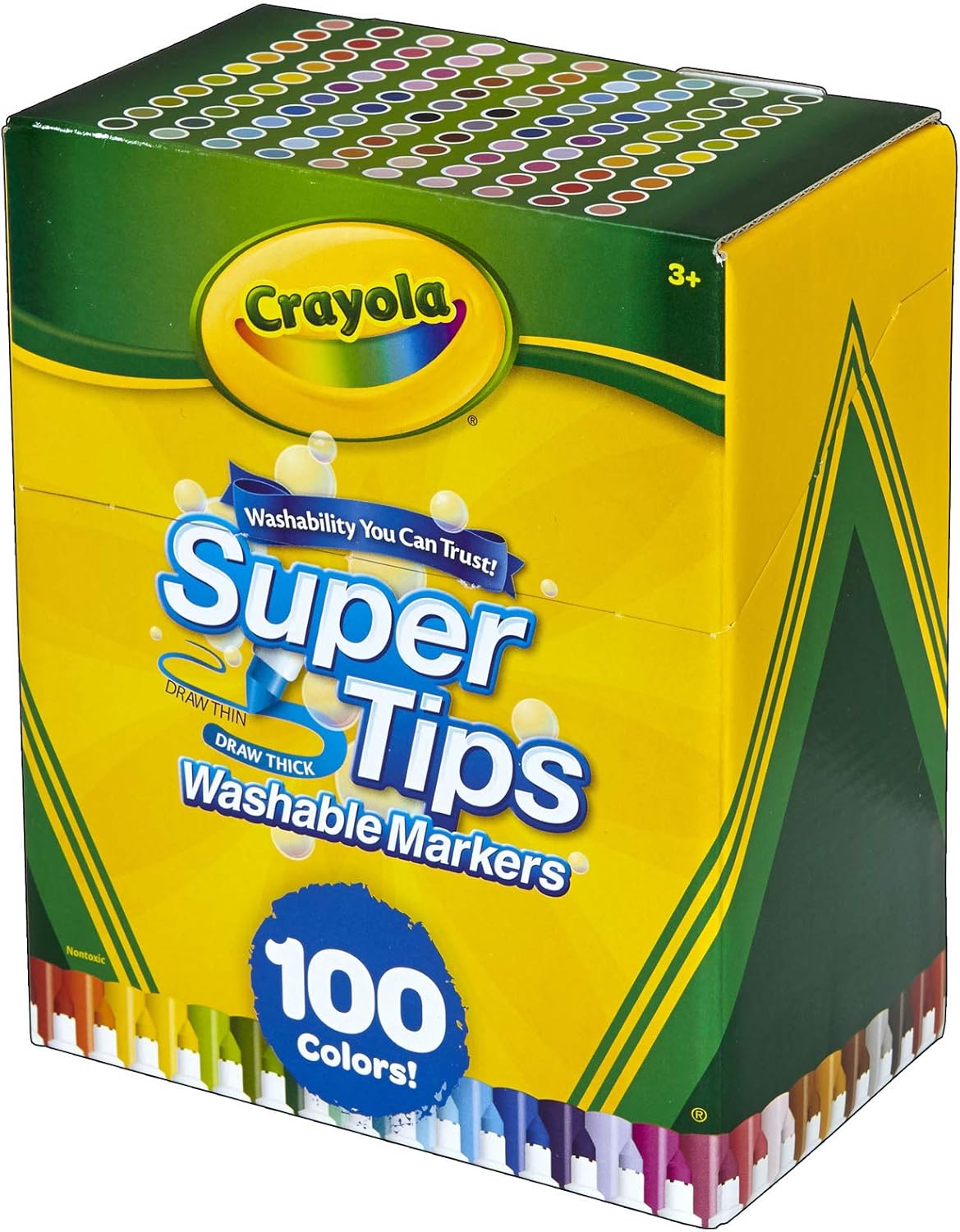 Crayola Super Tips Washable Markers (Pack of 100, Multi-Colour)