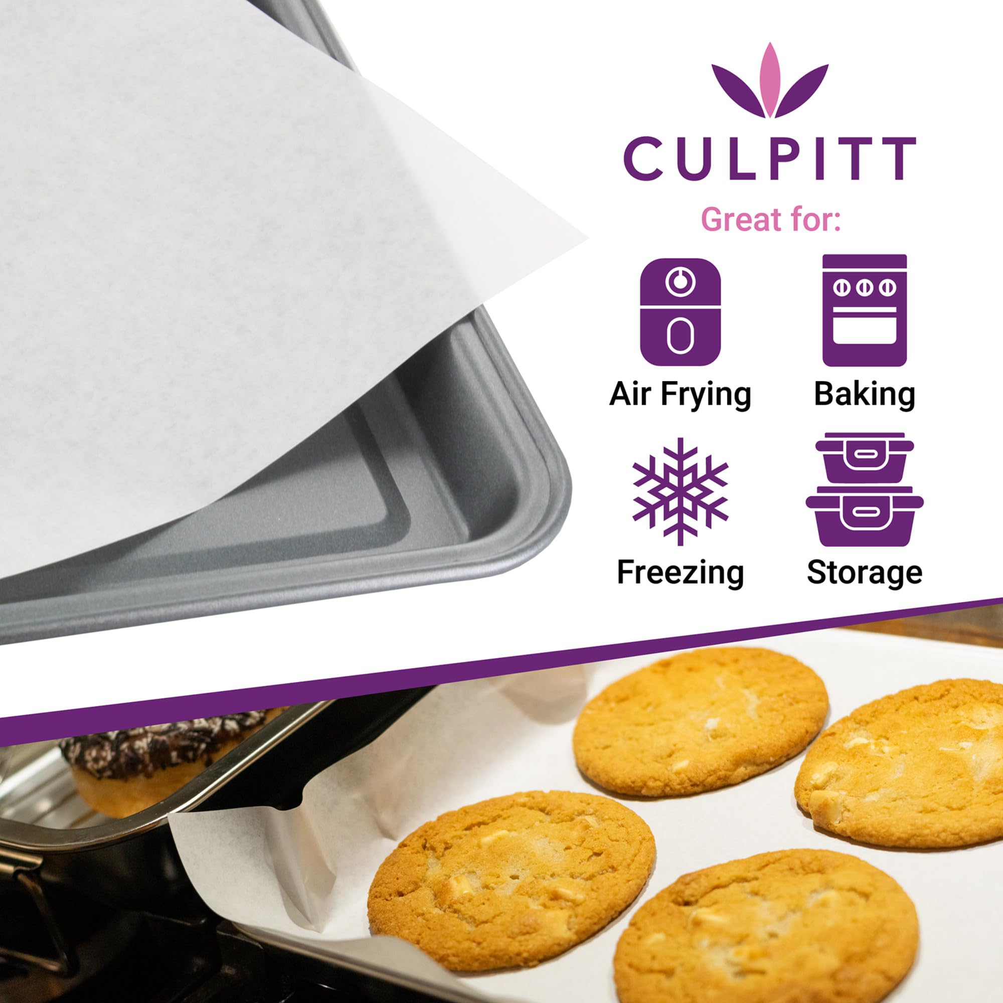Culpitt - Greaseproof Paper Sheets Pre-Cut Baking Liners 250mm x 360mm, 100 Sheets 6