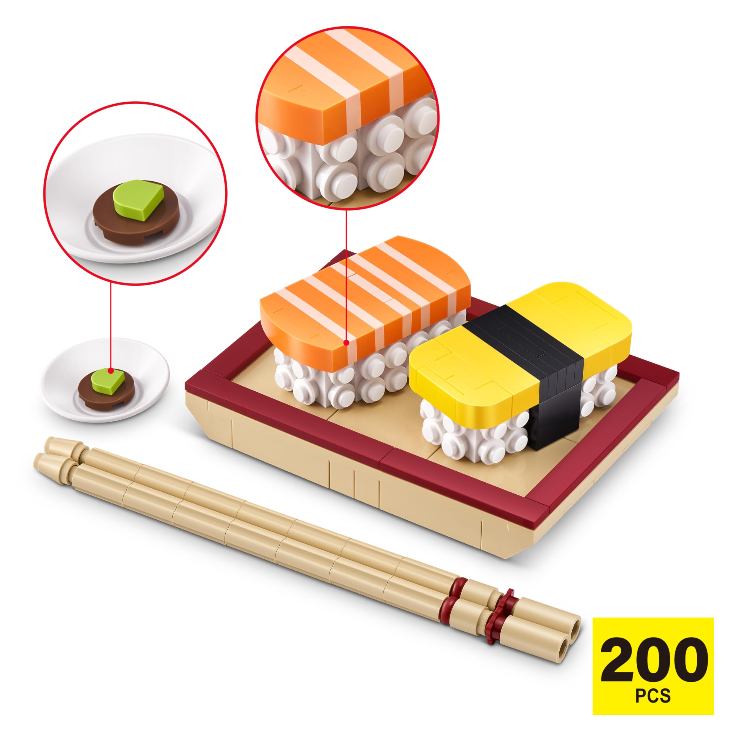 MAX Premium Snacks Building Bricks - Sushi Collectible Set for Ages 3+ 3