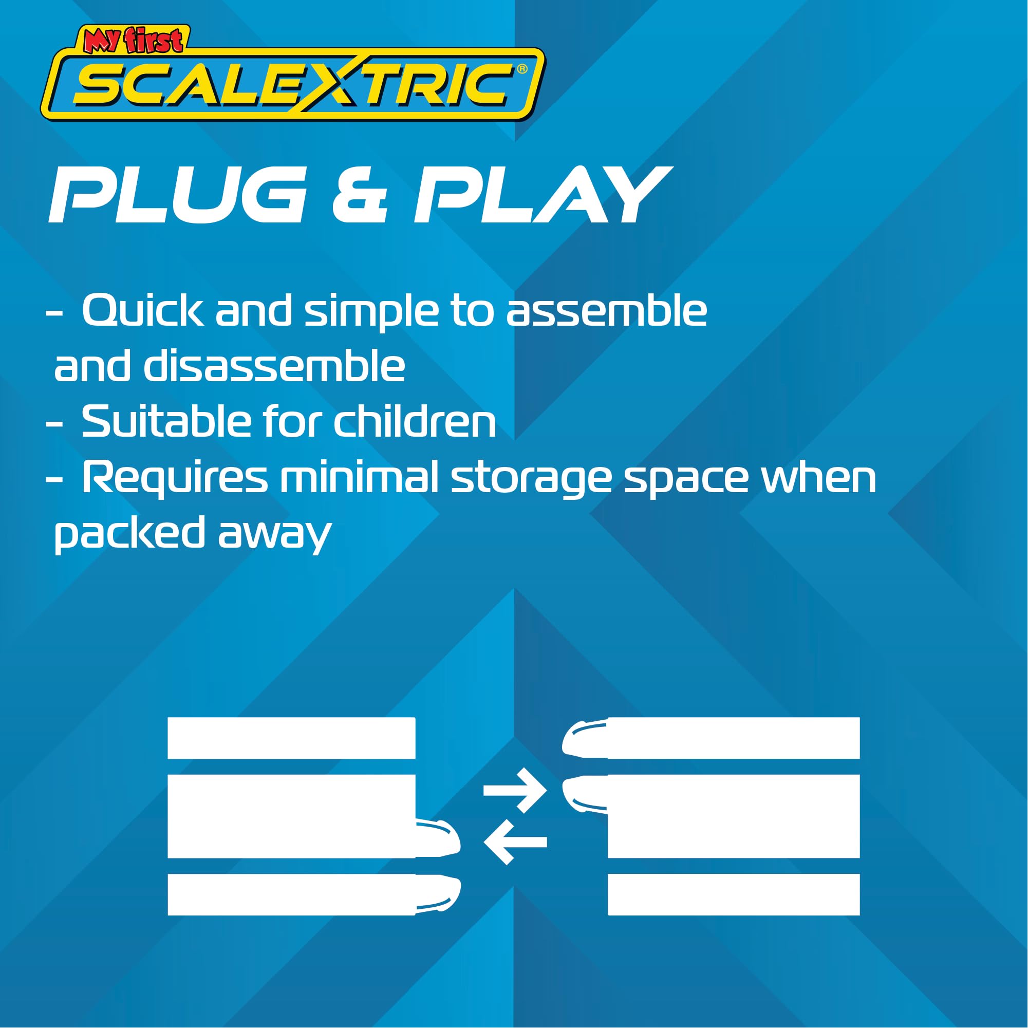 Scalextric My First Scalextric Racing Track Set G1187M Batwheels Prank vs Bam Micro Race Car Set