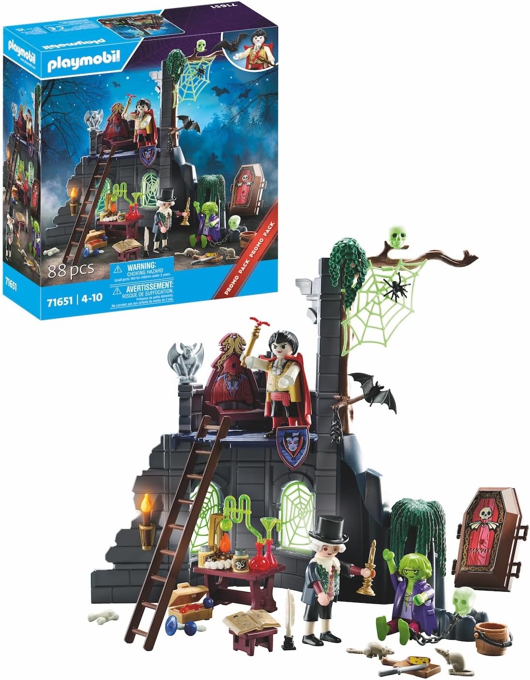 Playmobil 71651 Pirates: Haunted Ruins Promo Pack - Spooky Castle Playset for Kids 4+