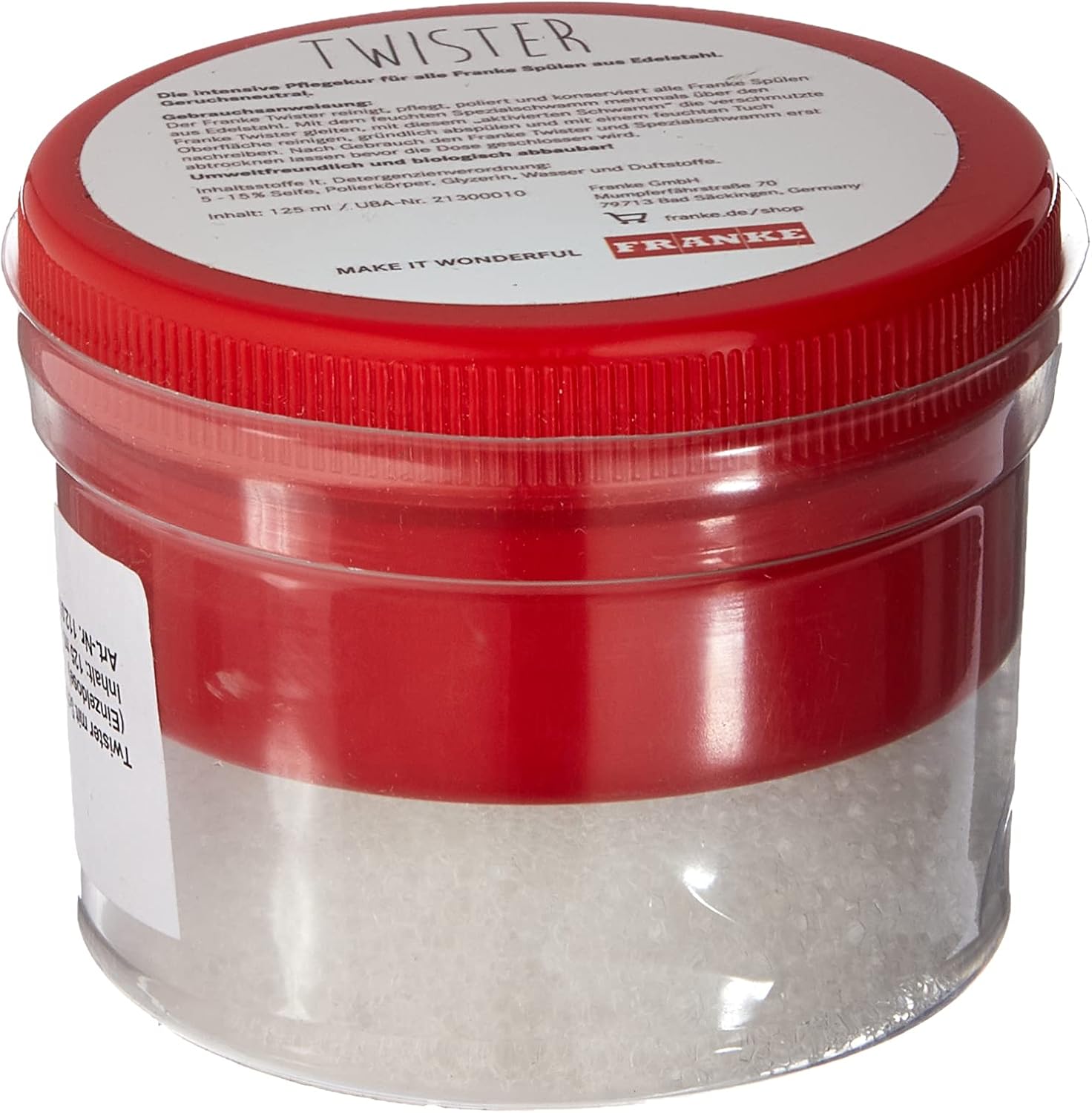 FRANKE Twister - Cleaning and Care Paste for Stainless Steel Sinks, 125 ml with Sponge