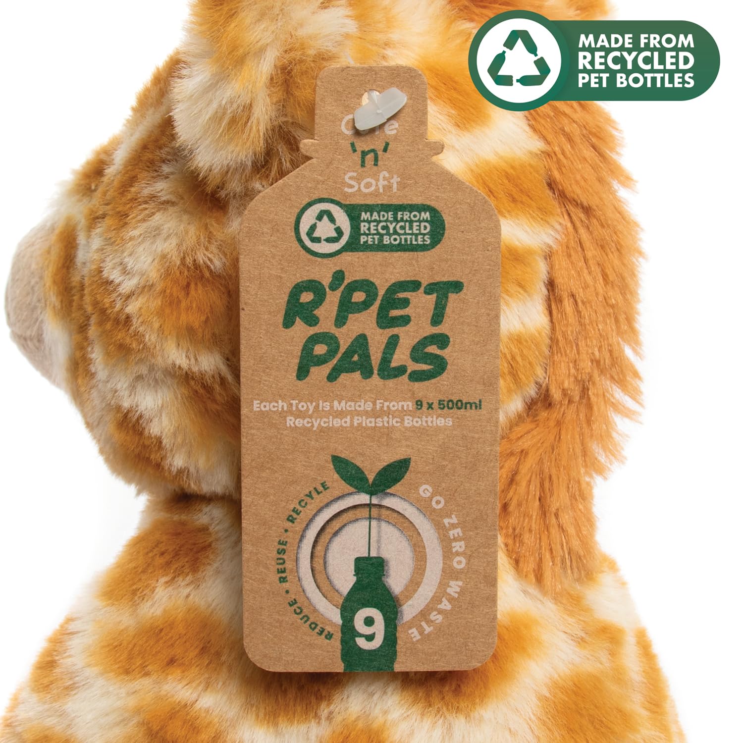 Lesser & Pavey RPET Pals Gina Sitting Giraffe - Eco-Friendly Plush Stuffed Animal 4
