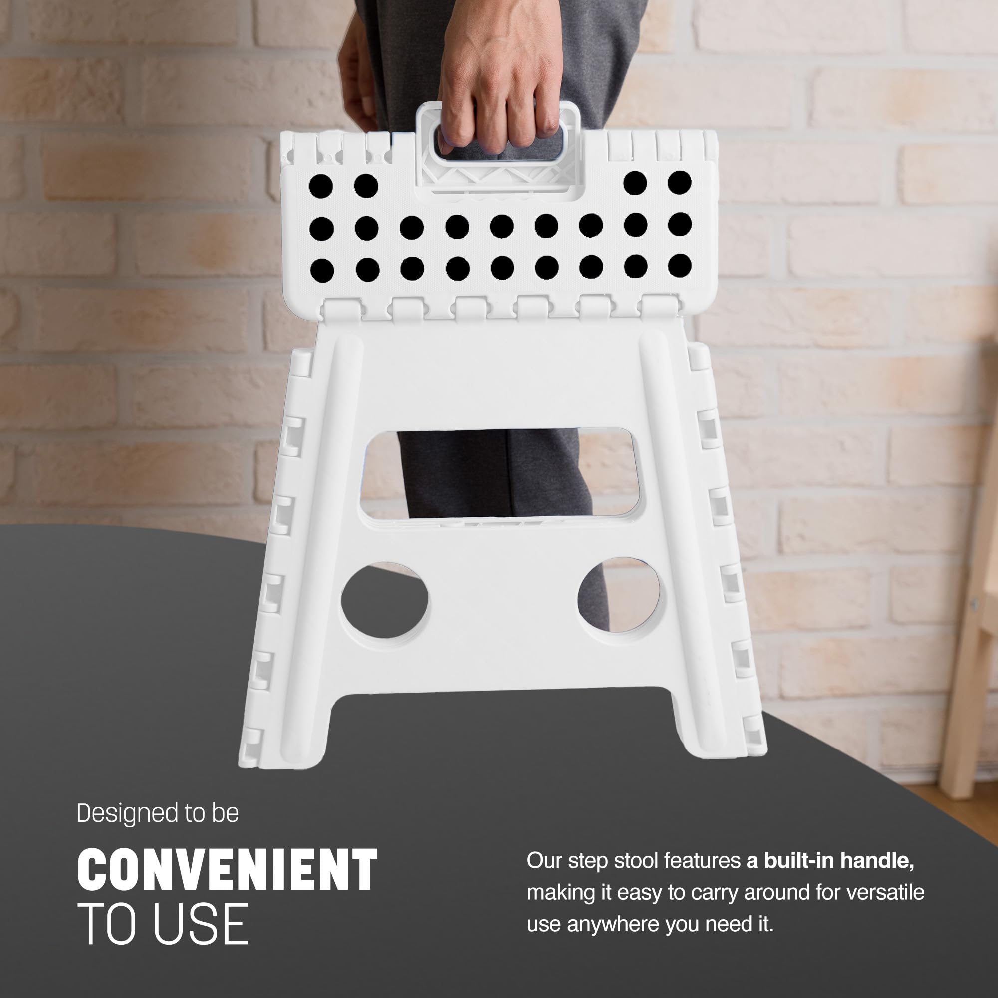 KEPLIN 13 Inch Heavy Duty Folding Step Stool | Non-Slip Foldable Footstool 5