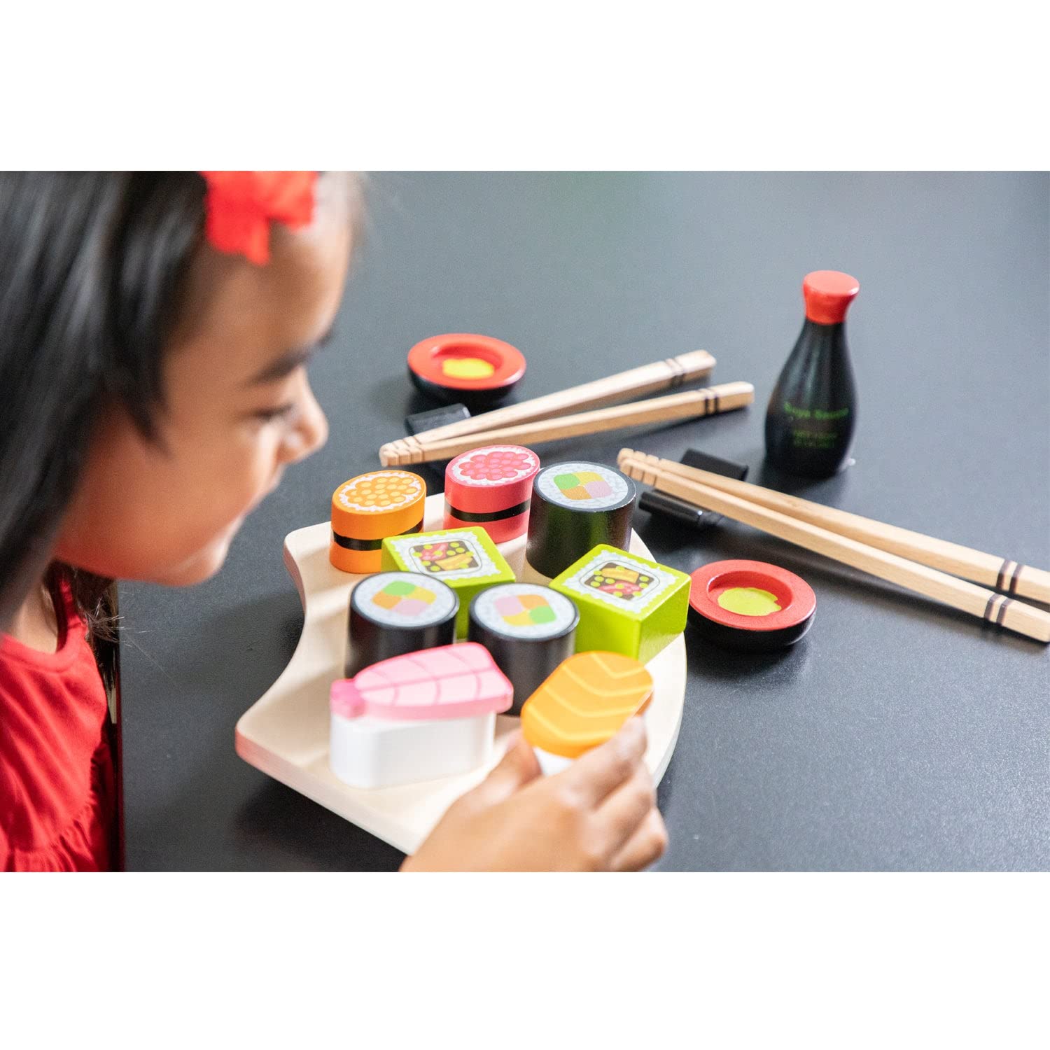 New Classic Toys Wooden Sushi Pretend Play Set - Educational Role Play for Kids 3+ 5