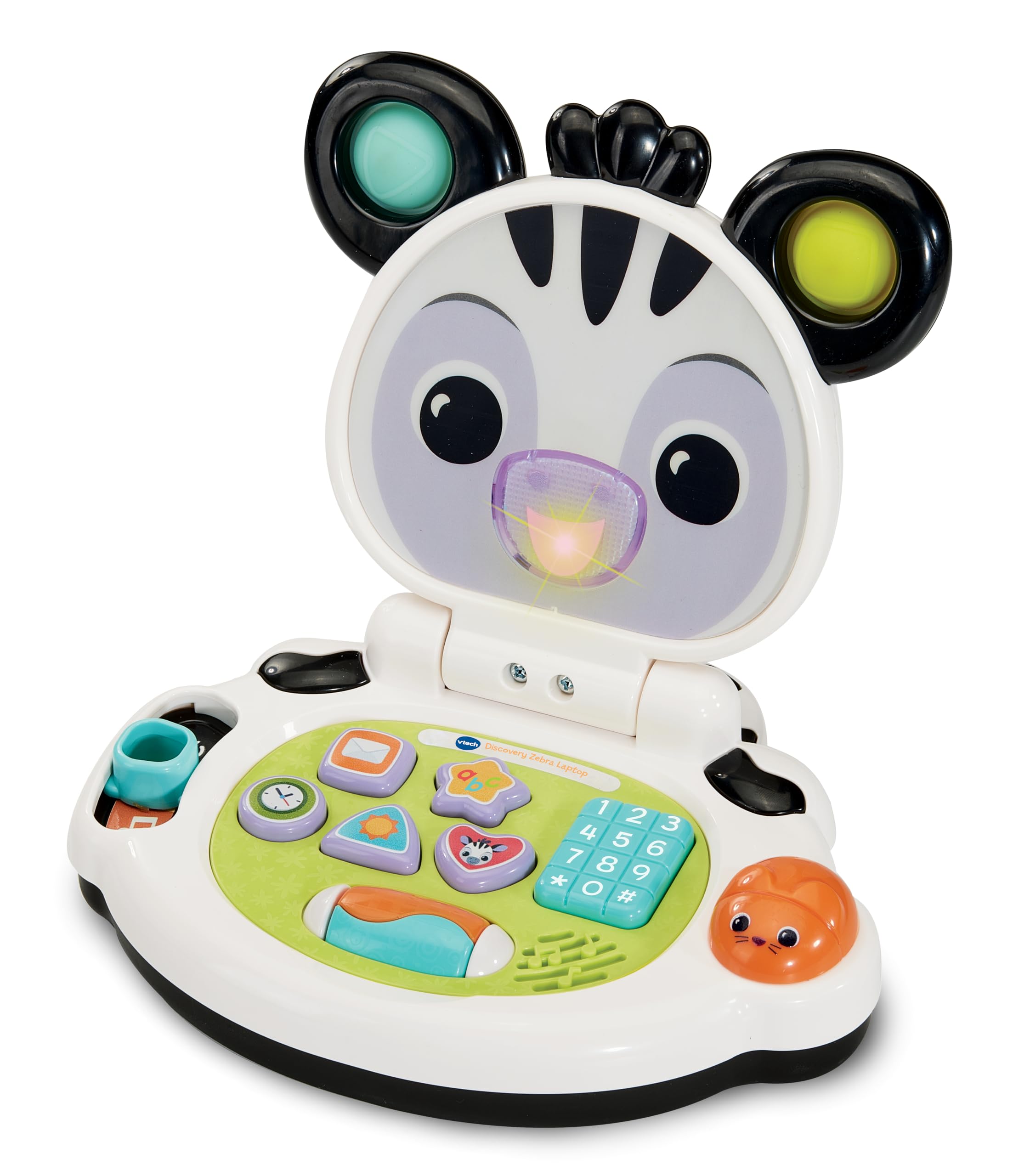 VTech Baby Discovery Zebra Laptop - Interactive Educational Toy for 3 Months to 2 Years