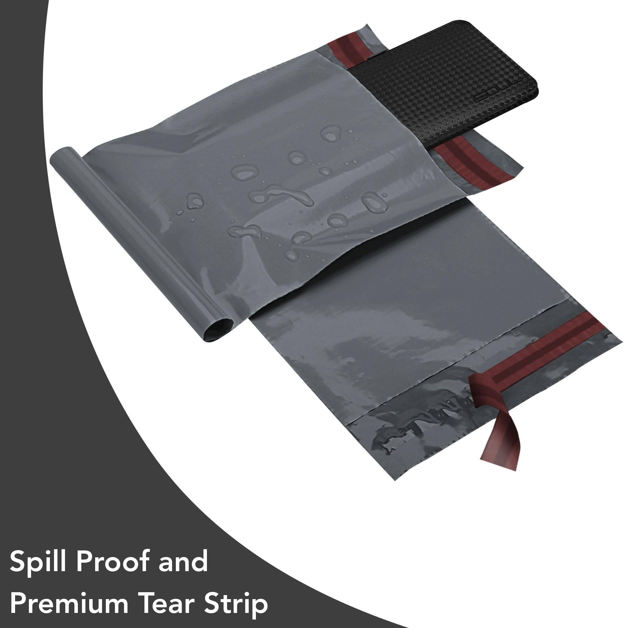 iSOUL Padded Envelope Mailers - 50 Mixed Grey Parcel Bags | Self-Seal | Water & Dirt Resistant 6
