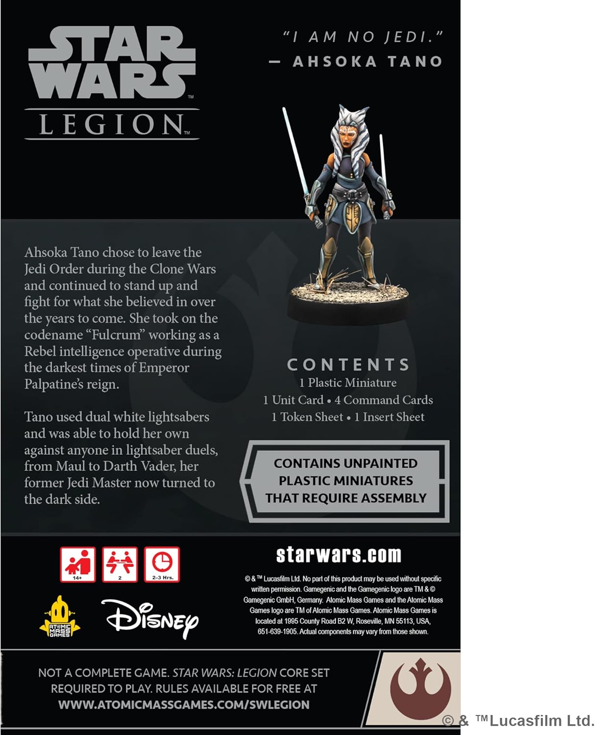 Atomic Mass Games Star Wars Legion Ahsoka Tano Operative Expansion 3