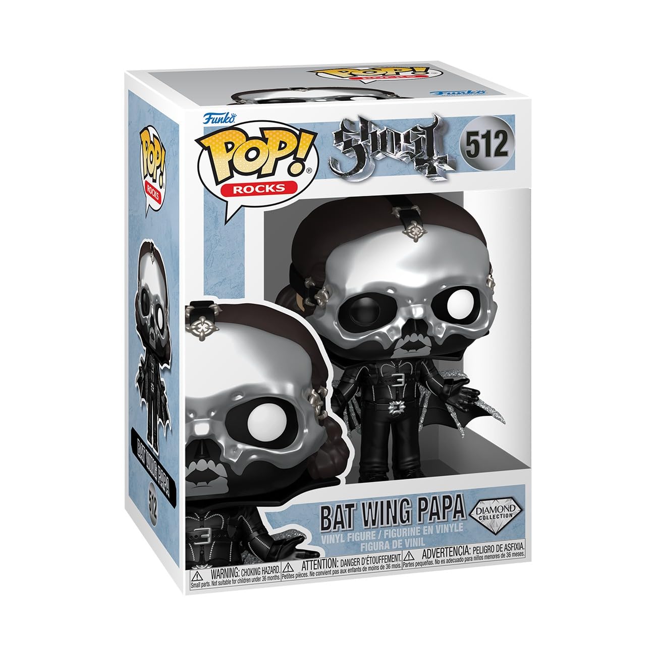 Funko Pop! Rocks: Papa - Glam Dracula Diamond Glitter Chibi Figure | Vinyl | Model 93007