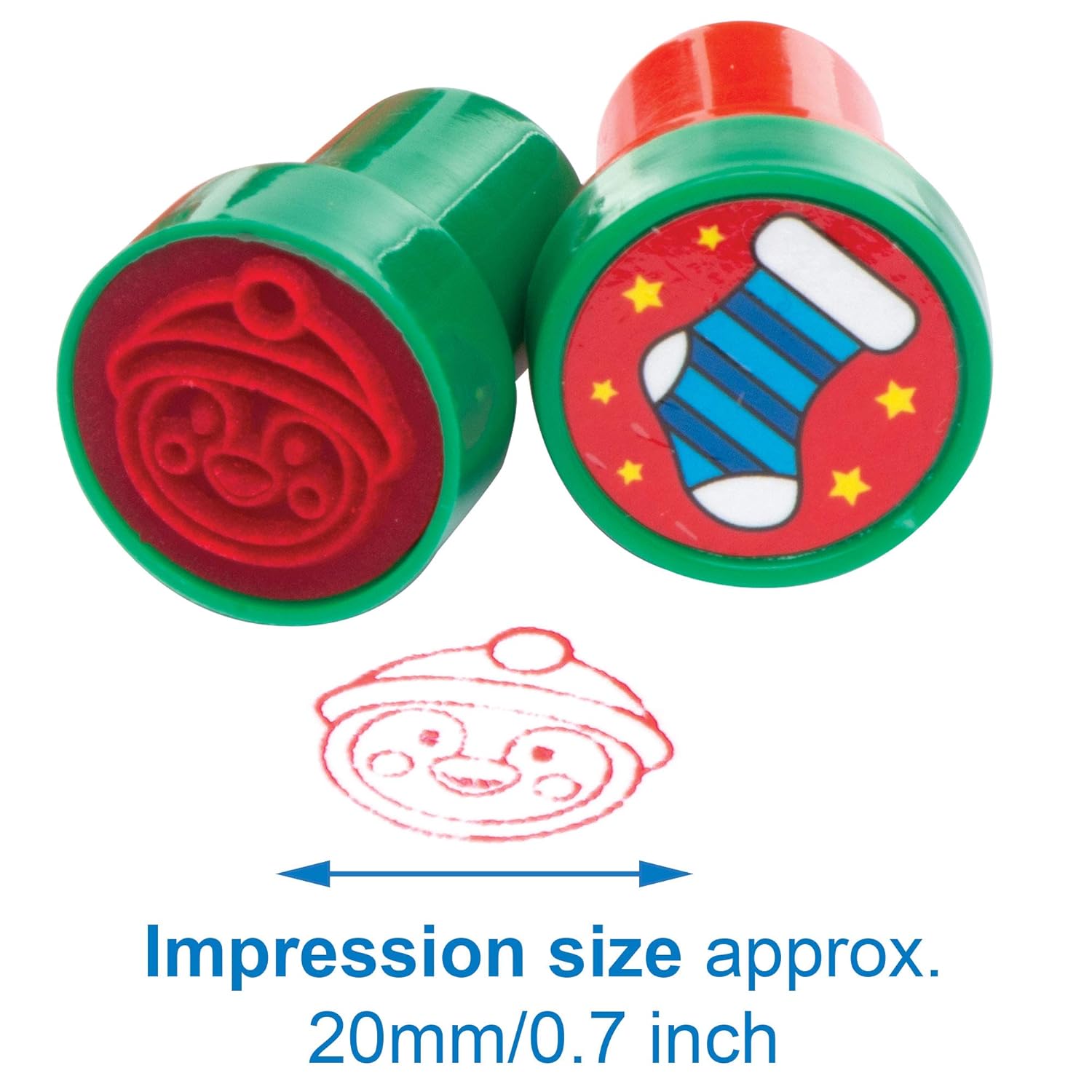 Baker Ross AT251 Self-Inking Christmas Stampers - Arts & Crafts for Kids (Pack of 10)