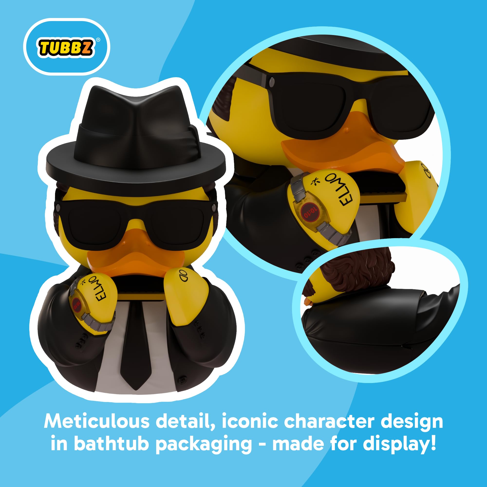 TUBBZ Blues Brothers - Elwood Cosplaying Rubber Duck Collectible Figure | 9 cm Tall