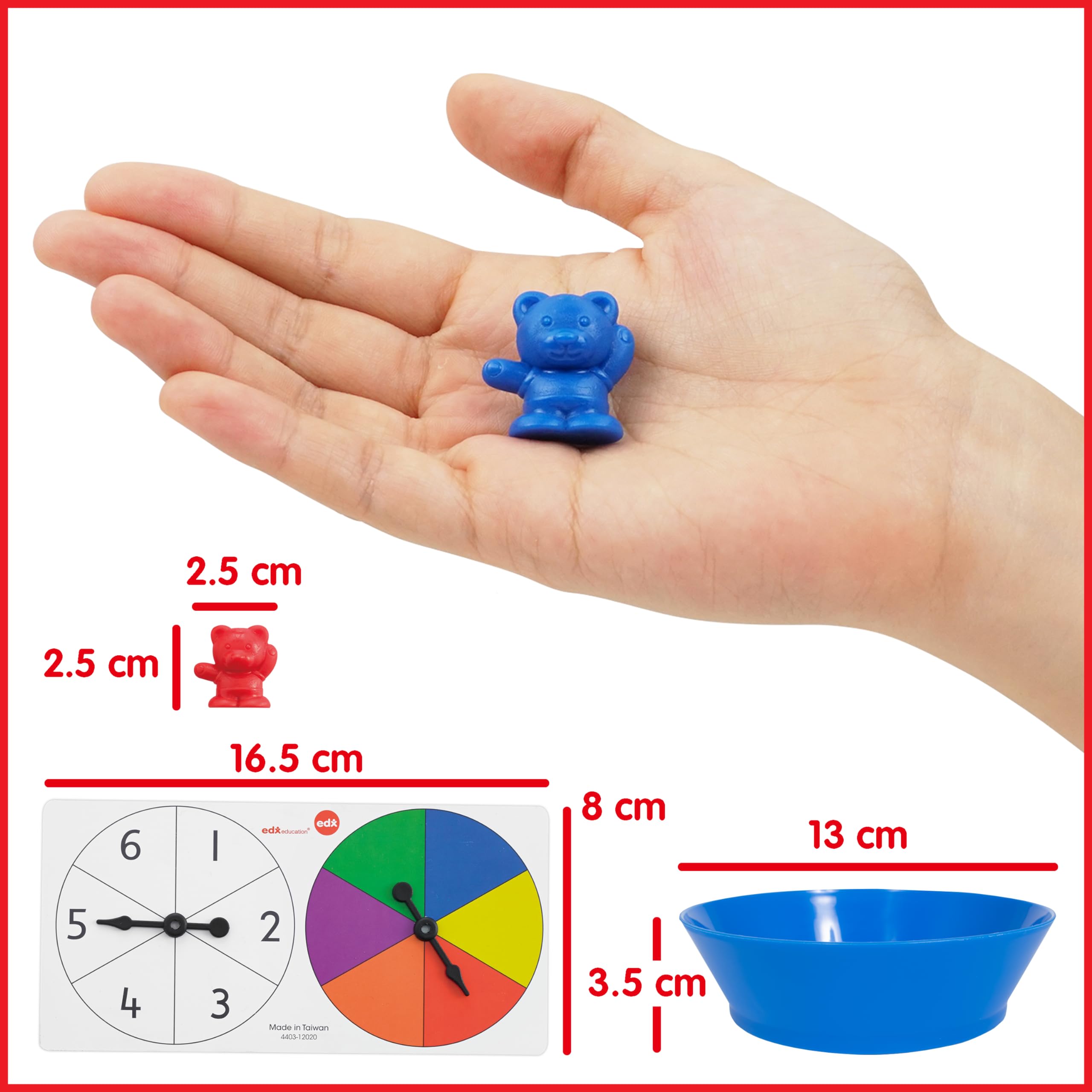 edxeducation Counting Bears with Matching Bowls - Educational Math Playset for Toddlers 3
