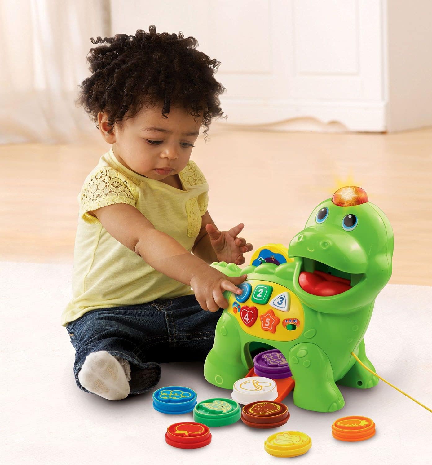 VTech Baby Feed Me Dino - Interactive Musical Toy with Lights, Numbers & Shapes for Toddlers 1-3 Years 5