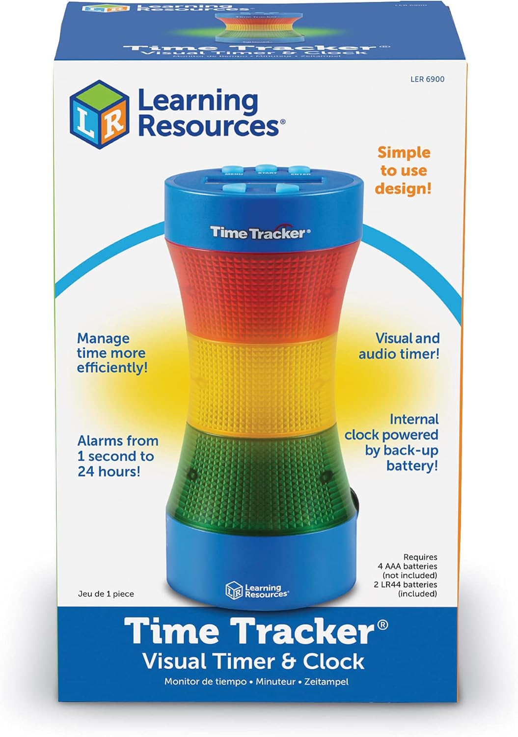 Learning Resources Time Tracker® Visual Timer & Clock - Classroom Timer with Lights & Sounds 3