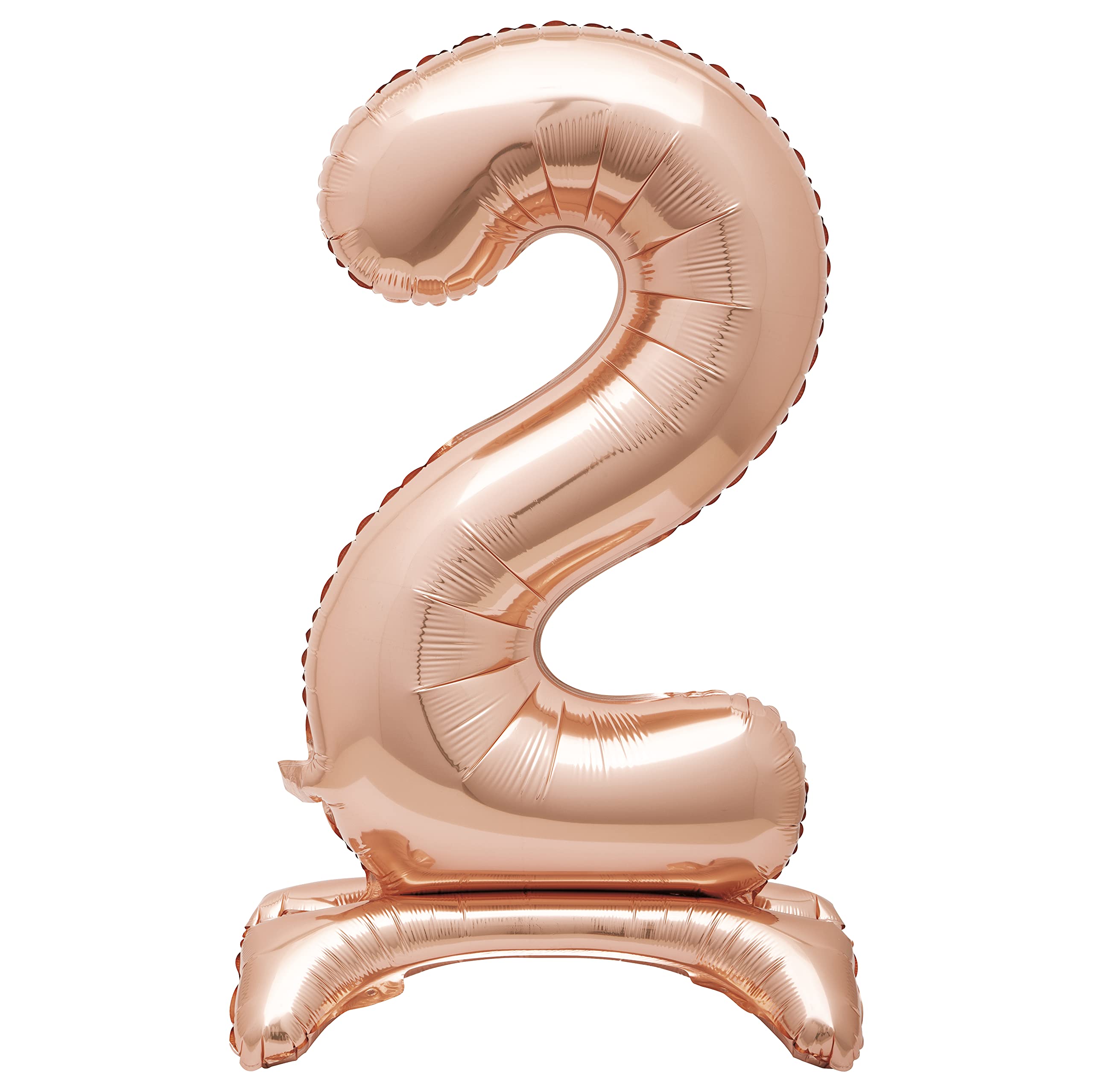 Rose Gold Foil Number 2 Balloon - 76cm Free-Standing Party Decor