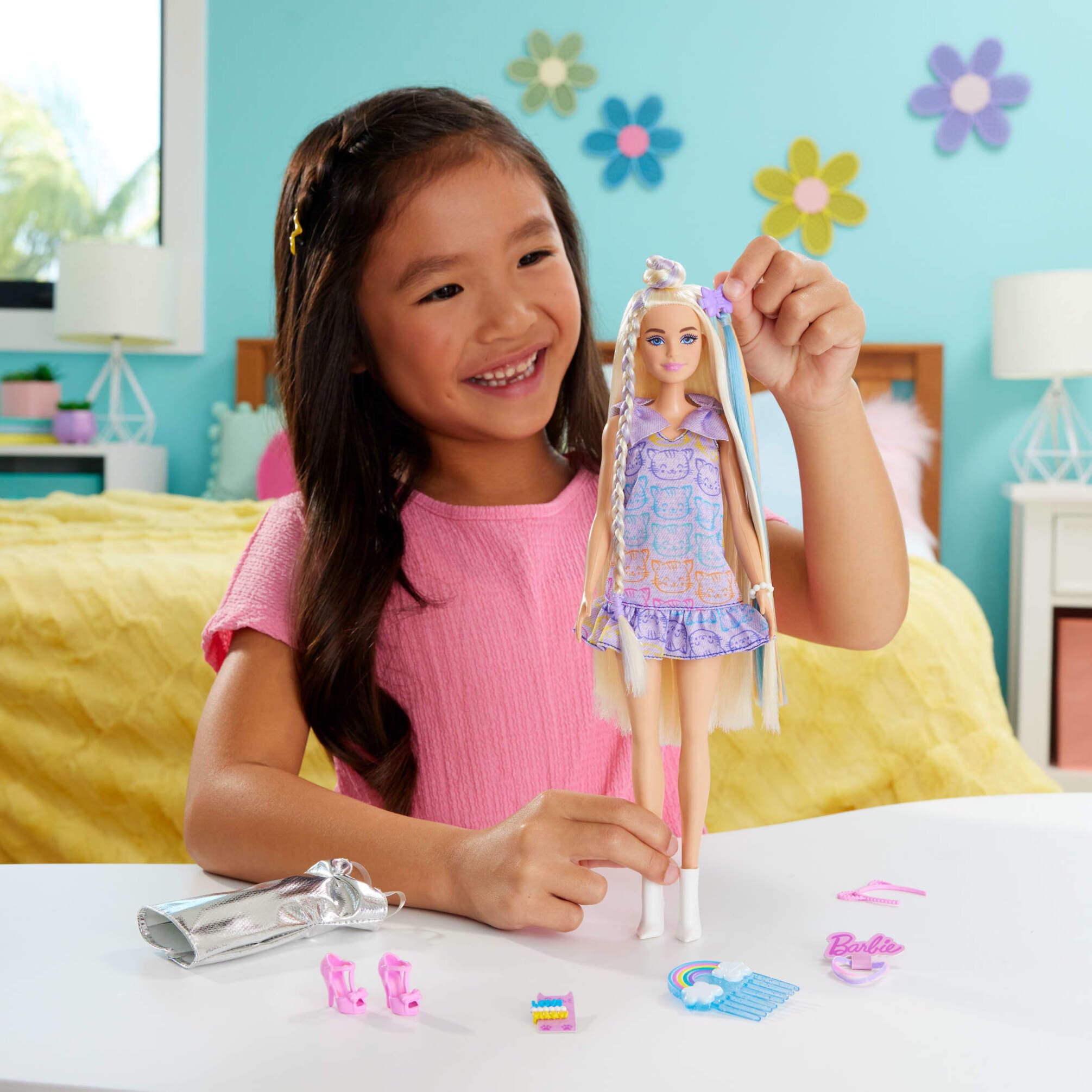 Barbie Fun & Fancy Doll with Extra-Long Blonde Hair, 2 Dresses, 2 Pairs of Shoes, 5 Styling Pieces