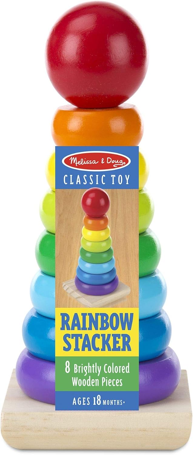 Melissa & Doug Rainbow Stacker - Educational Wooden Toy for Toddlers 18M+ 4