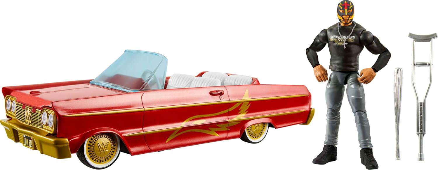 WWE Lucha Low Rider Vehicle with Rey Mysterio Action Figure - Mattel HYT25 Playset