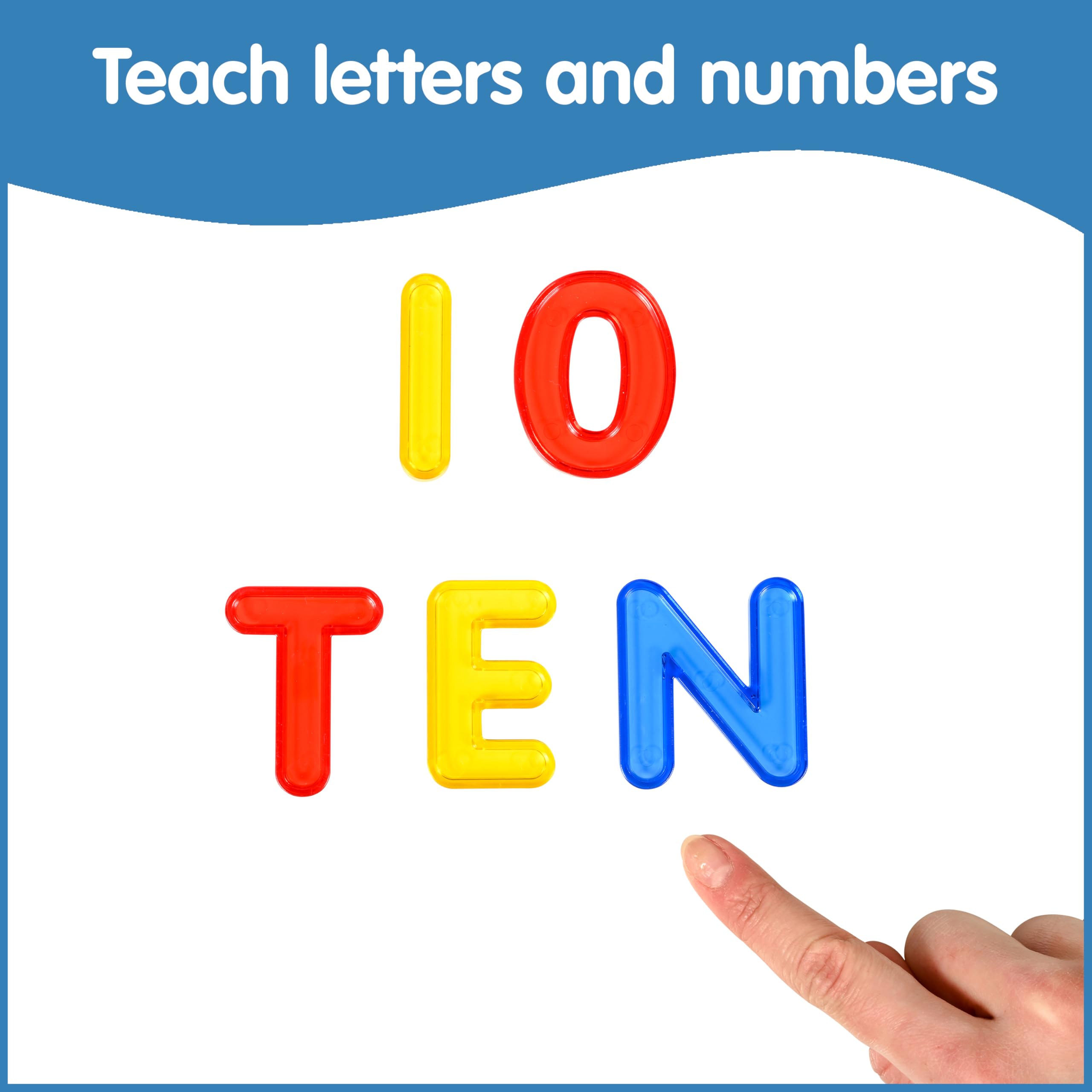 edxeducation Transparent Letters and Numbers - Mini Jar with Lid and Handle 19