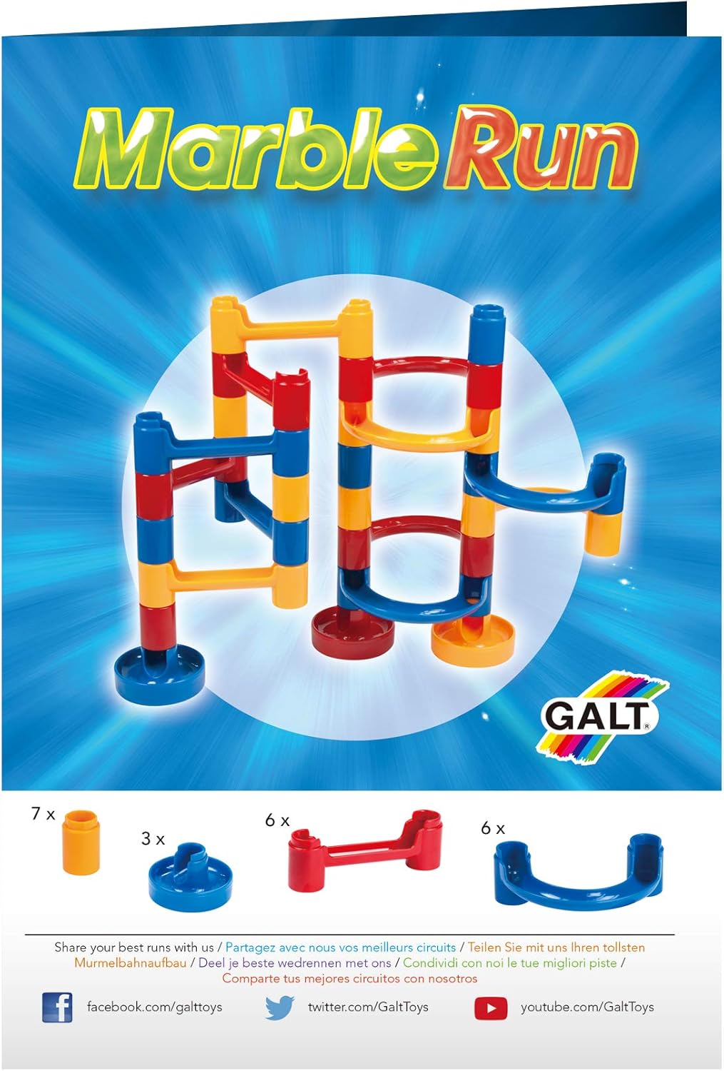 Galt Toys Marble Run - Building & Construction Playset for Ages 4 and Up