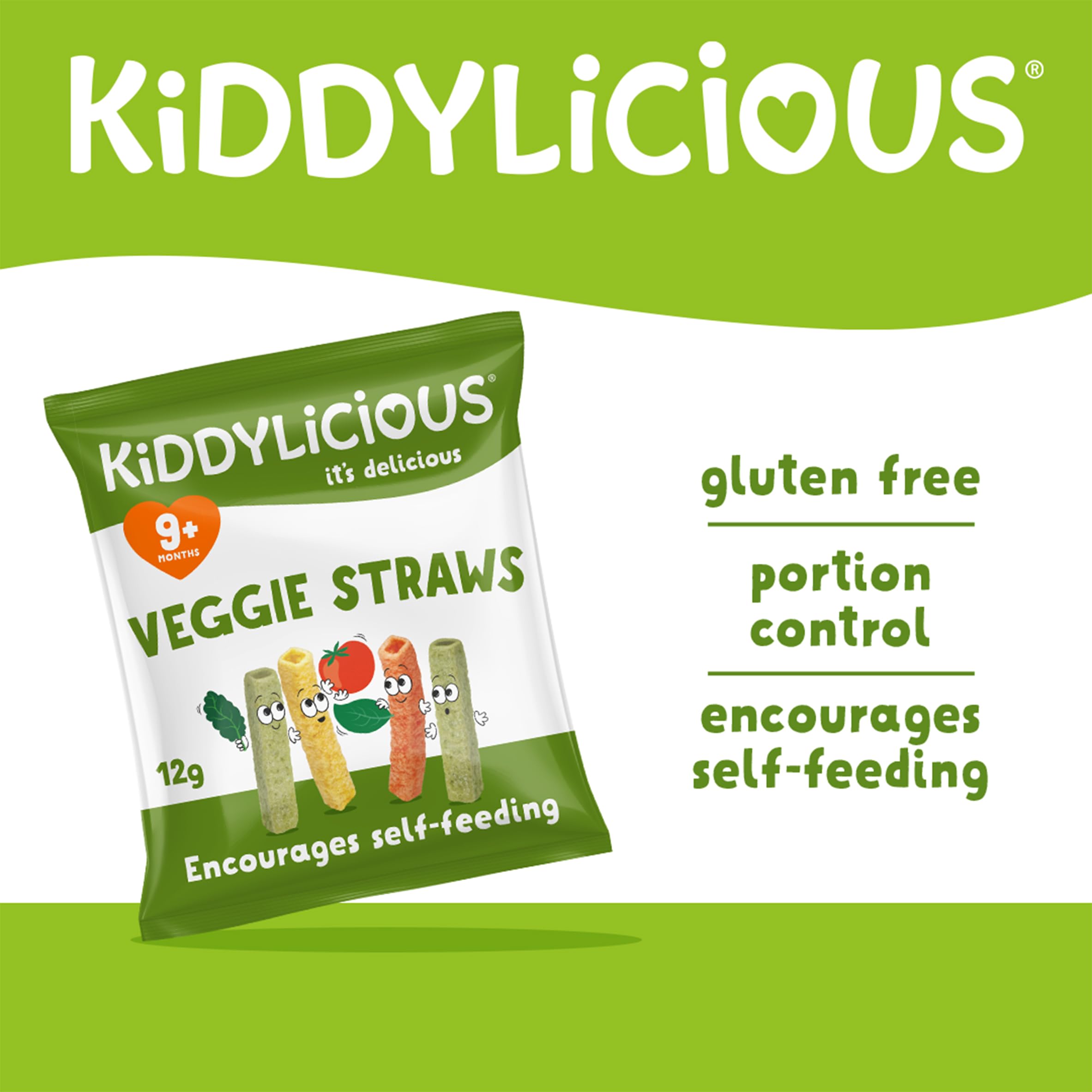 Kiddylicious Veggie Straws - Tomato, Kale & Spinach Flavored Snacks for Babies 9+ Months - 16 Packs 3