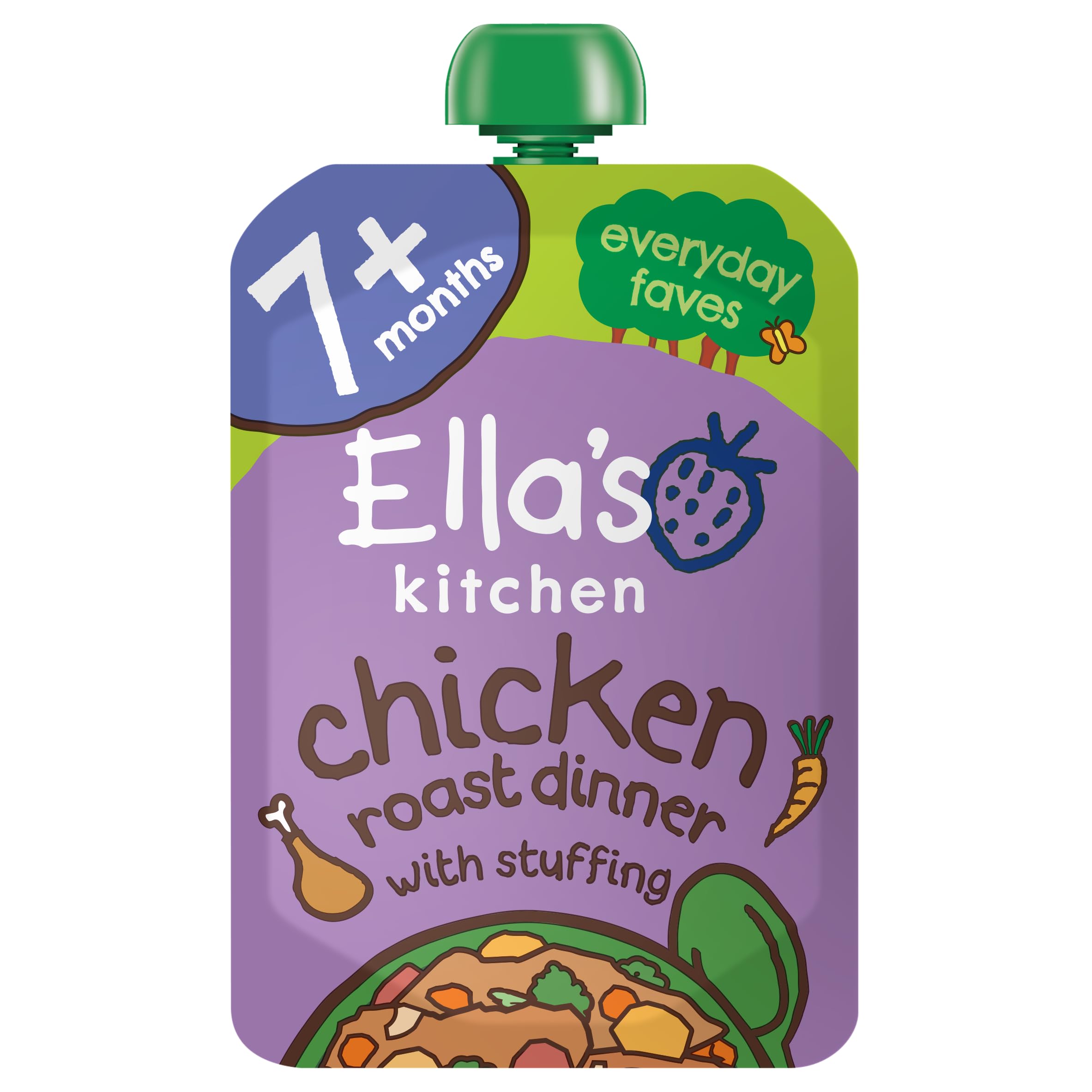 Ella's Kitchen Organic Cheery Chicken Roast Dinner - 100% Organic | No Added Salt or Sugar | 130g