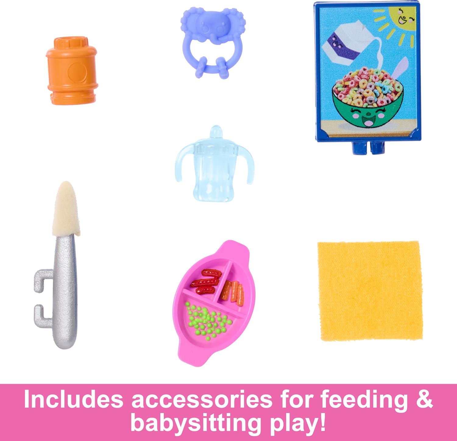 Barbie Skipper Babysitters Inc. Doll & Playset - 10-Piece Interactive Feeding Set for Kids