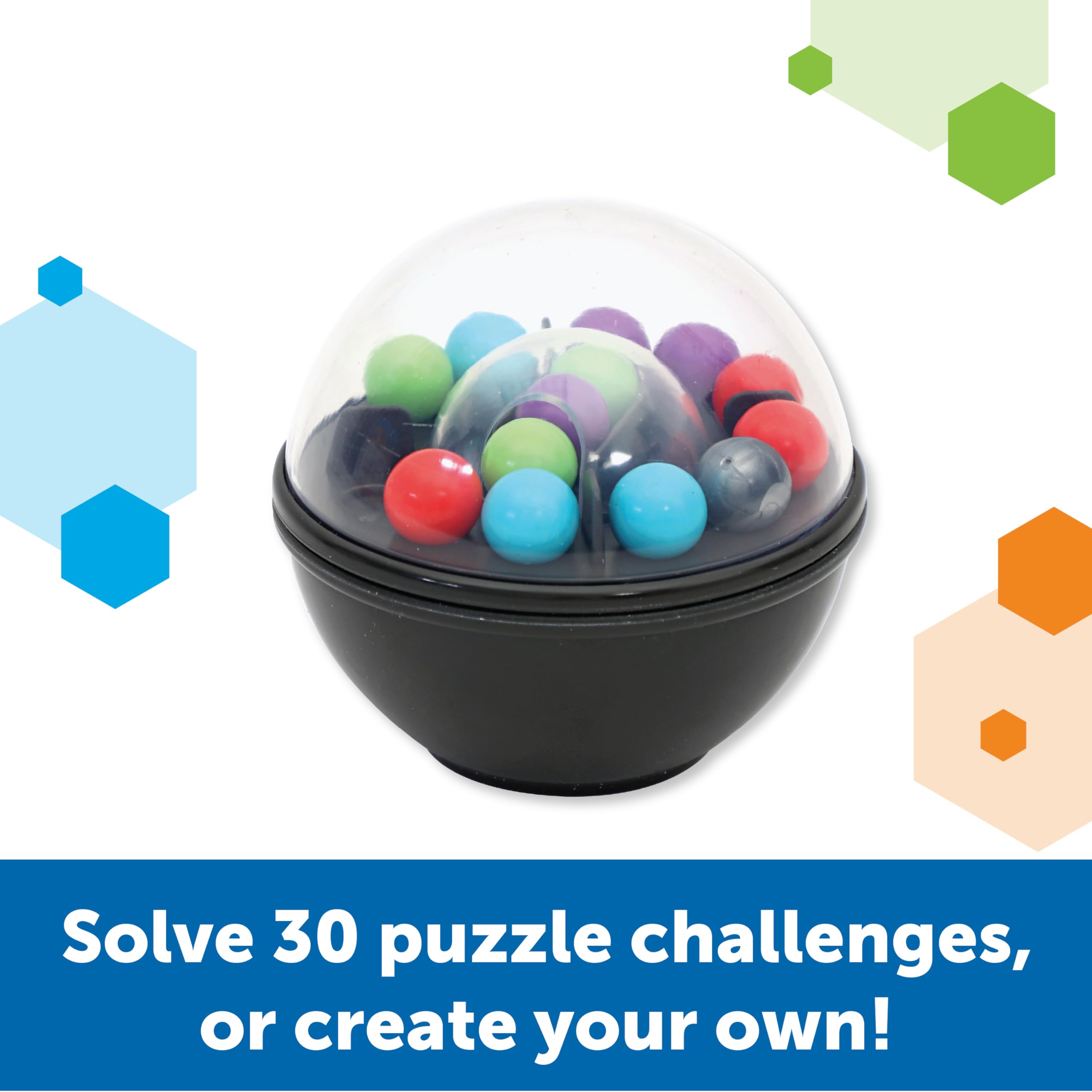 Learning Resources Scramboozle Puzzle Ball - Twist & Turn Marble Challenge Game for Kids 6-10