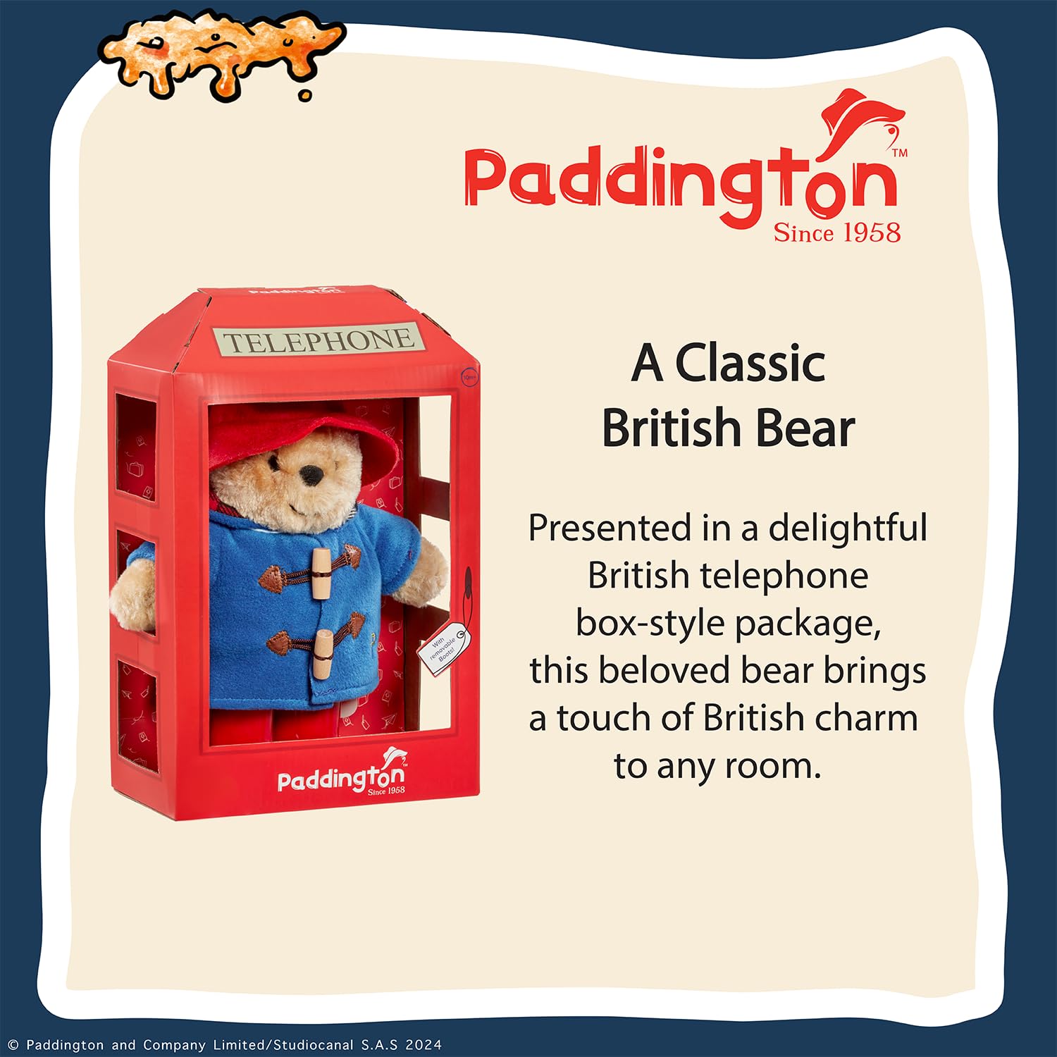Rainbow Designs Paddington Bear Soft Toy in British Phone Box - Plush Teddy 7
